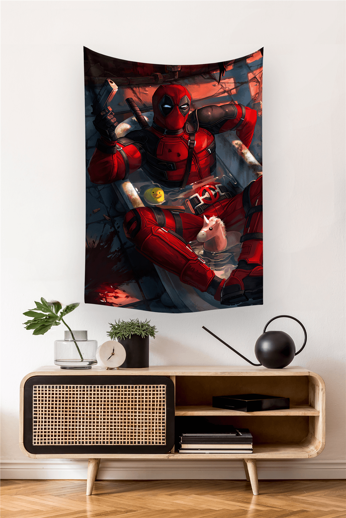 Vagonik Deadpool Marvel Duvar Örtüsü Halısı