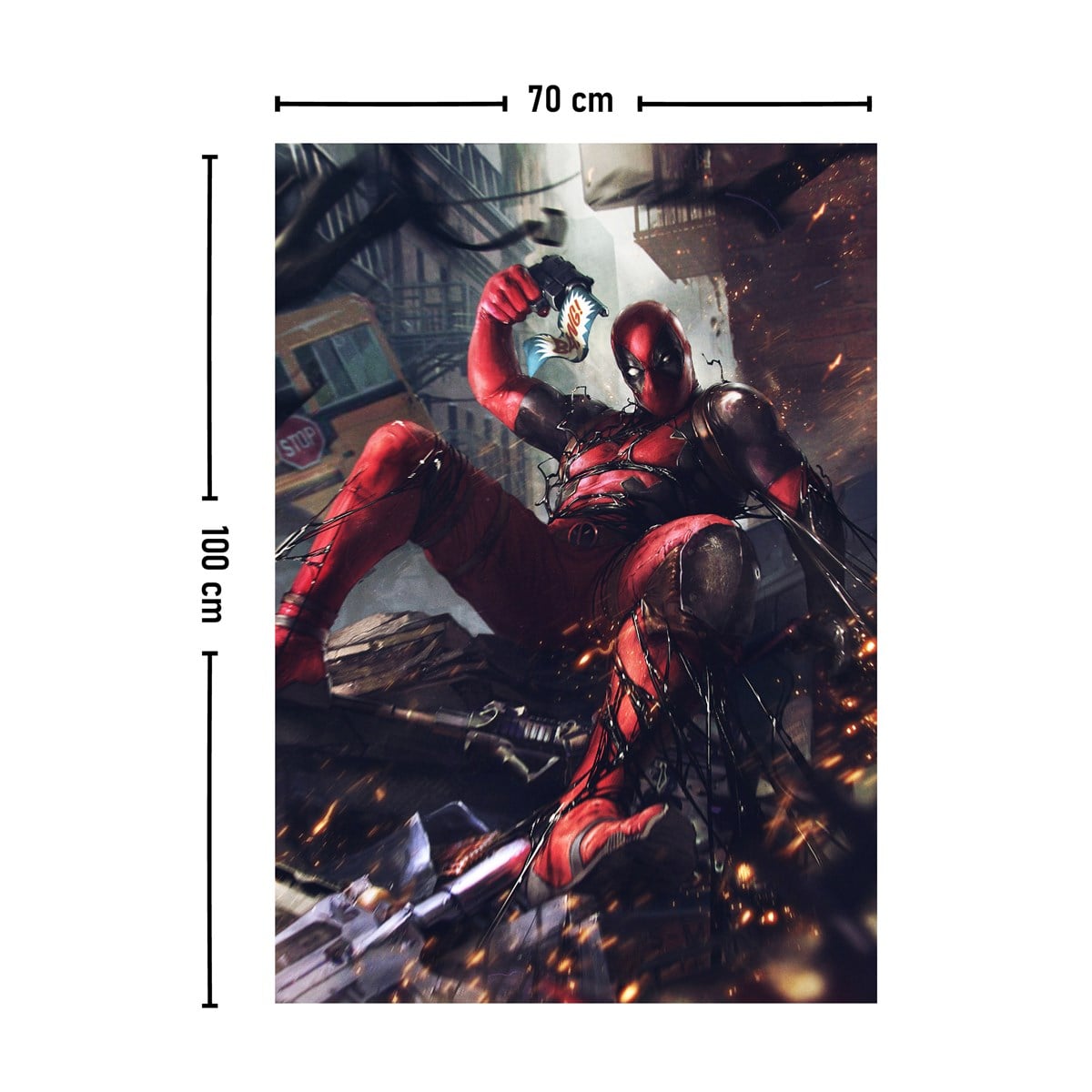 Vagonik Deadpool Marvel Duvar Örtüsü Halısı 140 X 100 cm-70x100 cm