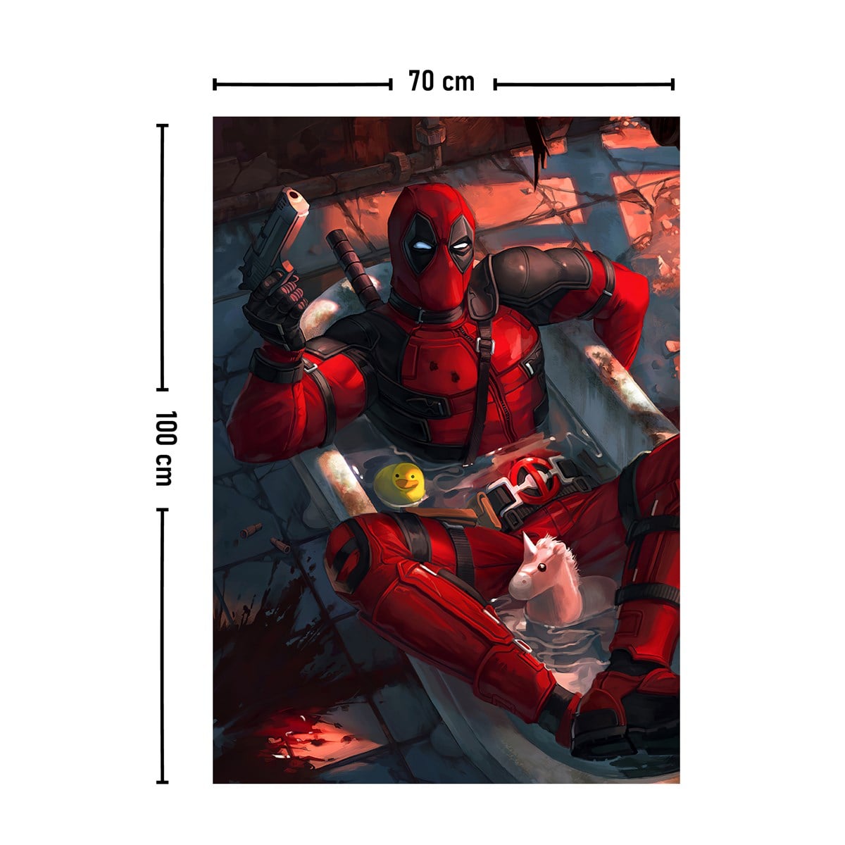 Vagonik Deadpool Marvel Duvar Örtüsü Halısı 140 X 100 Cm-70x100 Cm