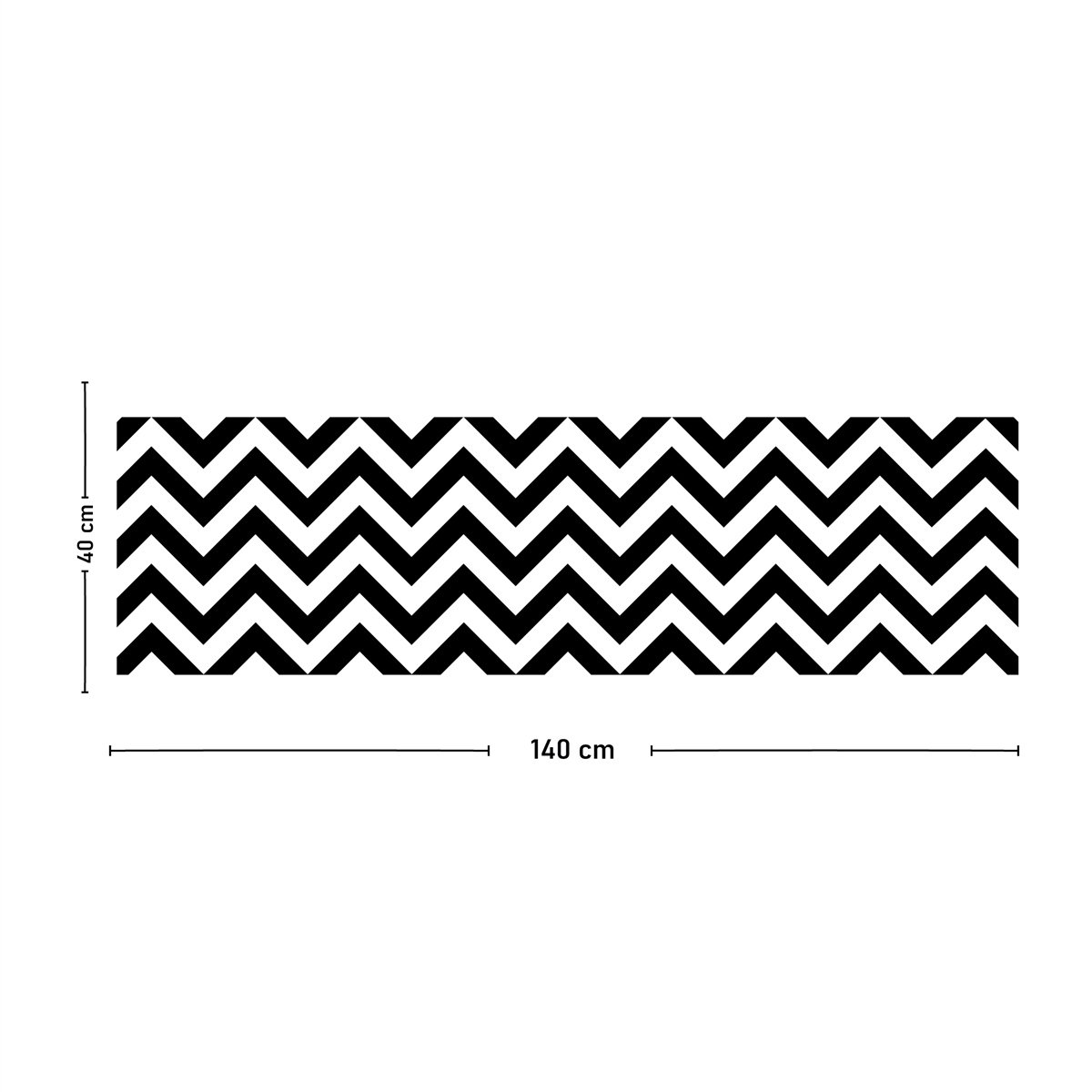 Vagonik Dik Zigzag Desenli Dijital Baskılı Runner 140x40 cm