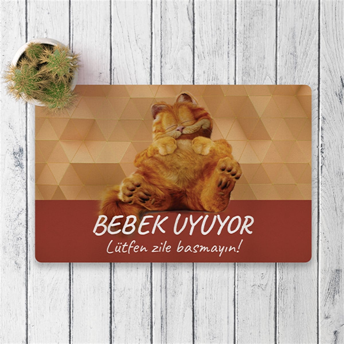 Vagonik Dikkat Bebek Uyuyor Dijital Baskılı 50x70cm Dekoratif Çok Amaçlı Iç Ve Dış Kapı Paspası