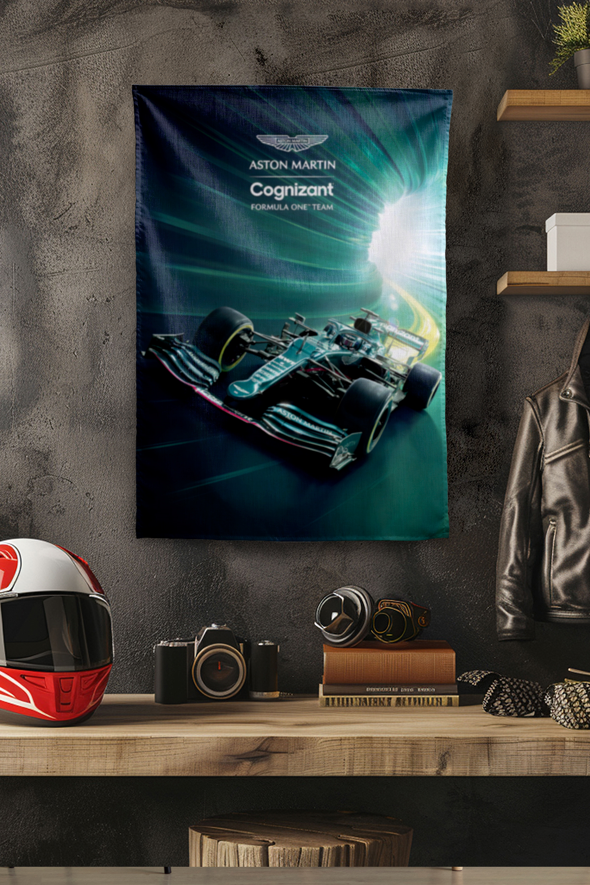 Vagonik F1 Temalı Aston Martin Duvar Örtüsü Halısı