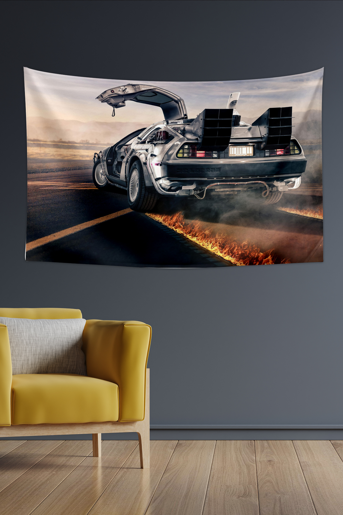 Vagonik Geleceğe Dönüş Delorean Duvar Örtüsü Halısı