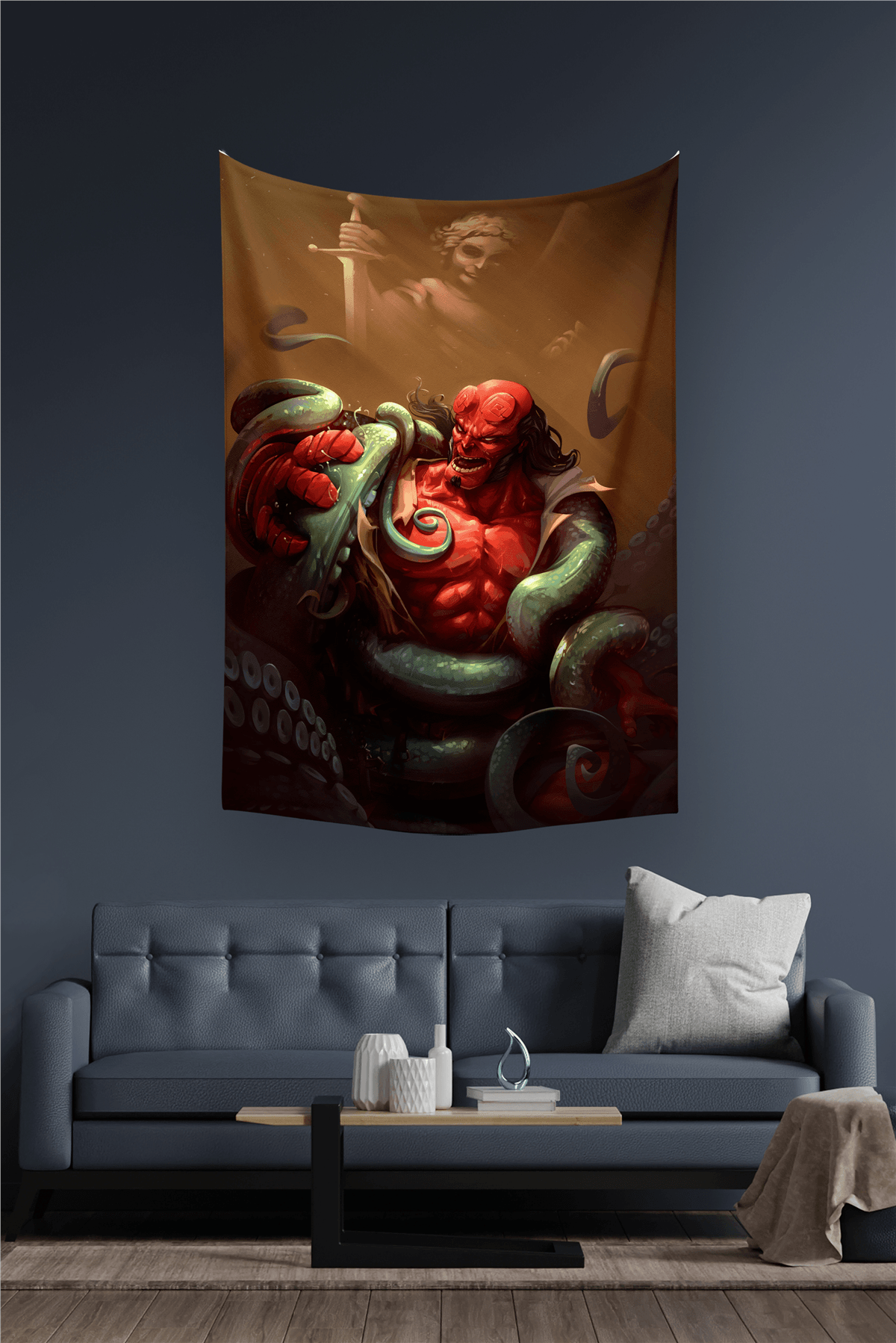 Vagonik Hellboy Dc Duvar Örtüsü Halısı