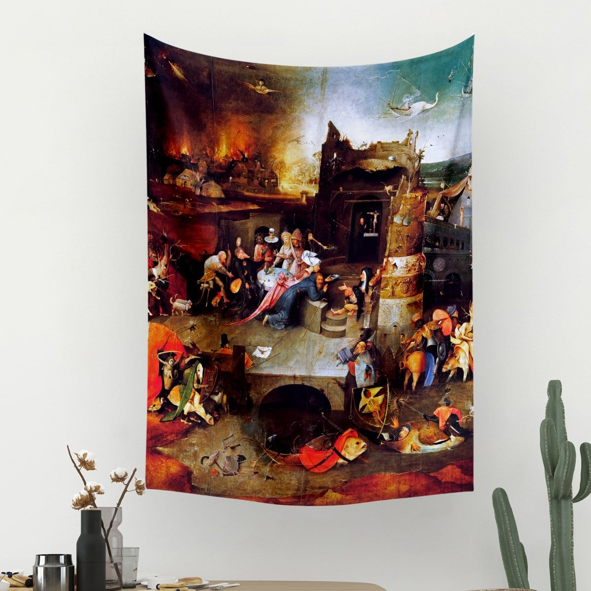 Vagonik Hieronymus Bosch Aziz Anthony'nin Günaha Teşviki Duvar Örtüsü Halısı 70x90 Cm