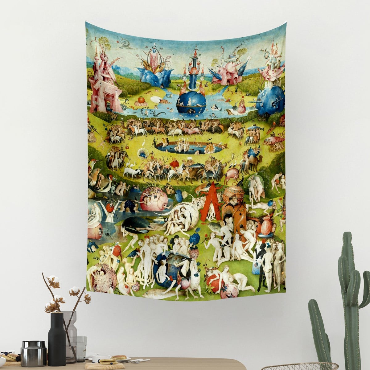 Vagonik Hieronymus Bosch Dünyevi Zevkler Bahçesi Duvar Örtüsü Halısı 70x90 Cm