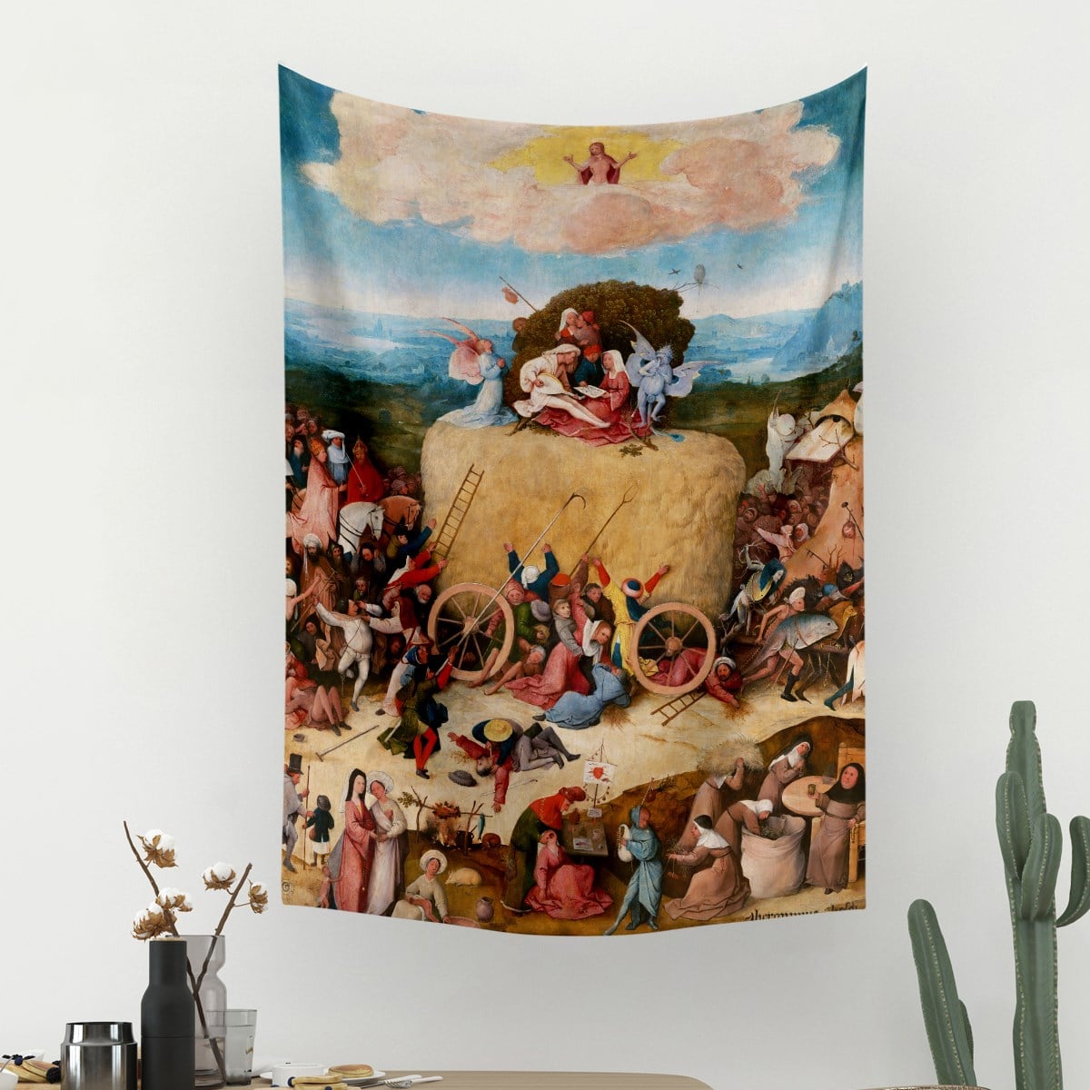 Vagonik Hieronymus Bosch Samanlık Üçlüsü Duvar Örtüsü Halısı 70x100, 100x140 Cm