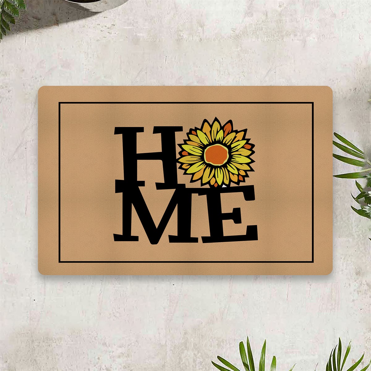 Vagonik Home Papatya Temalı Dijital Baskılı 50x70cm Dekoratif Çok Amaçlı Iç Ve Dış Kapı Paspası