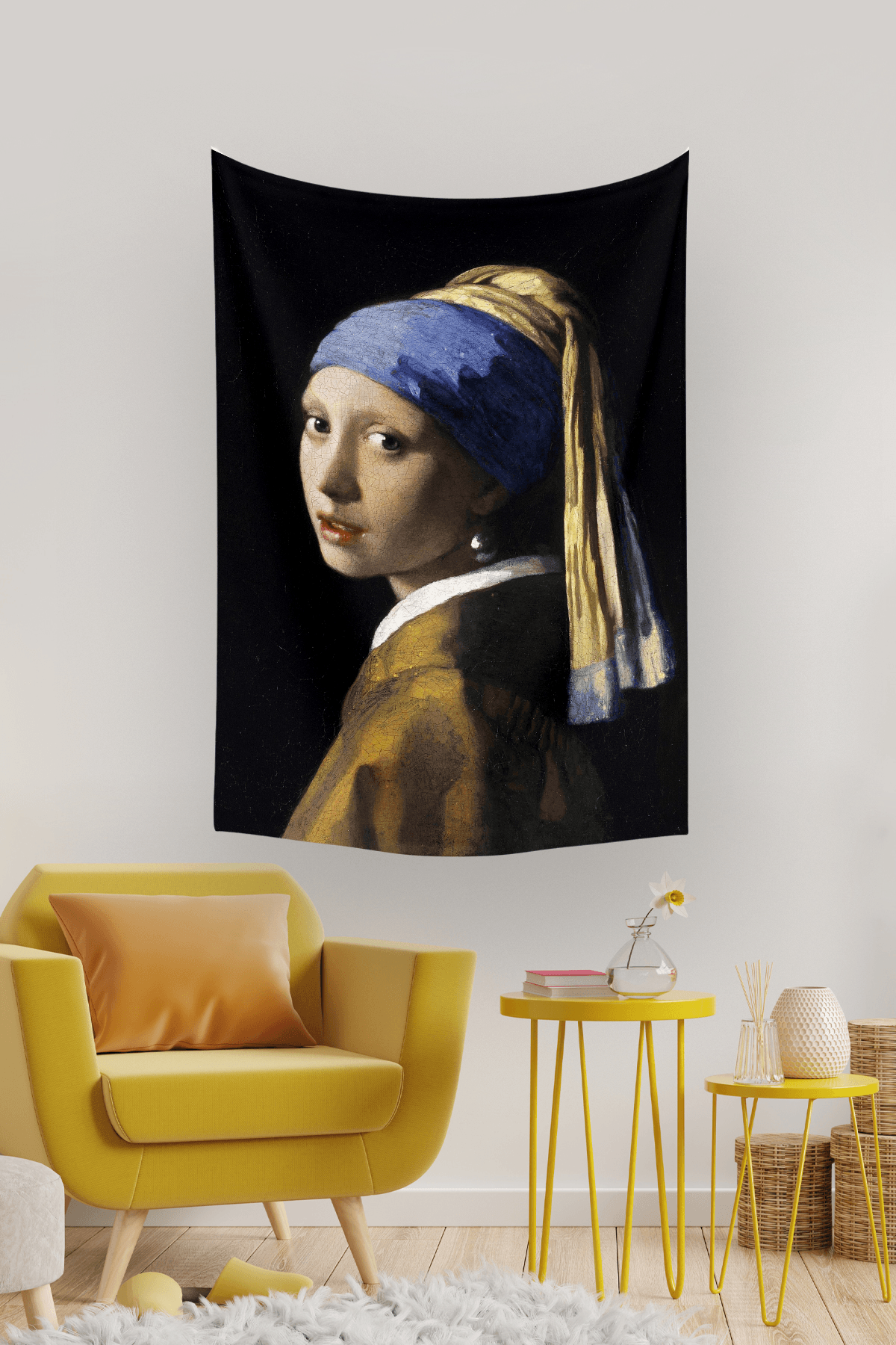 Vagonik Inci Küpeli Kız Johannes Vermeer Duvar Örtüsü Halısı