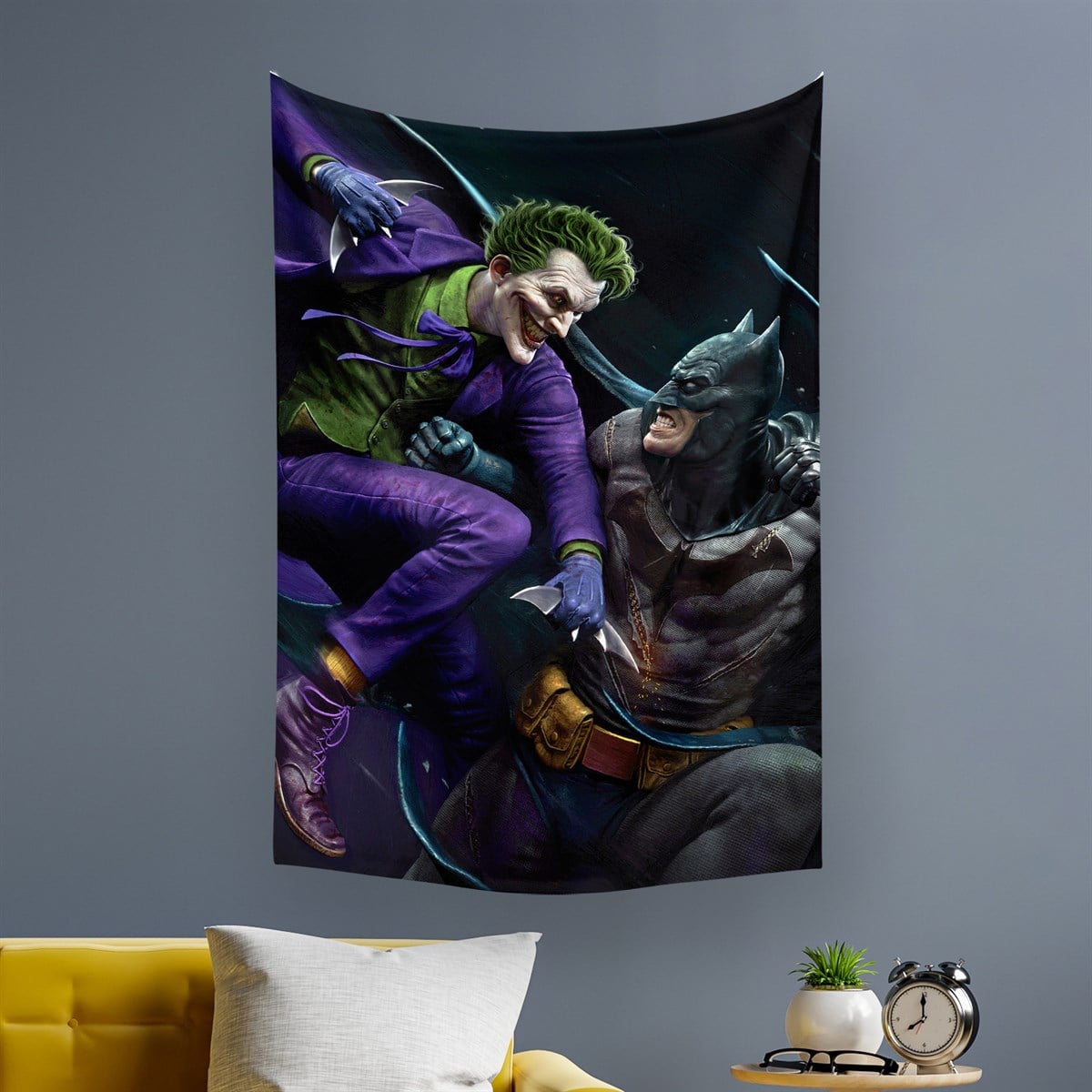 Vagonik Joker Batman Dc Duvar Örtüsü Halısı 140 X 100 Cm-70x100 Cm