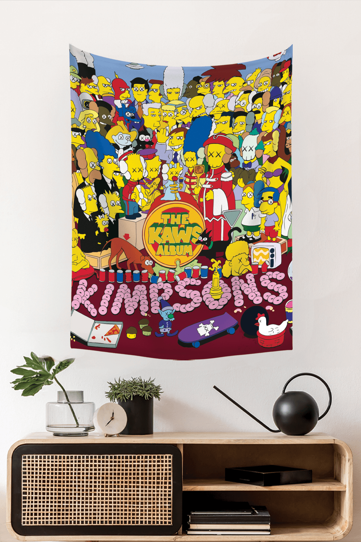 Vagonik Kaws Simpsons Duvar Örtüsü Halısı