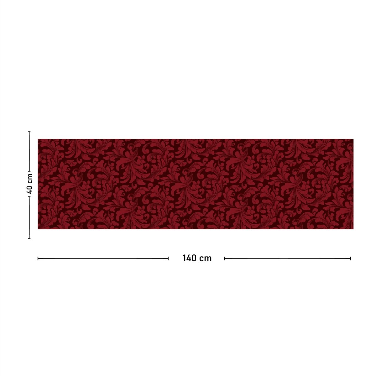 Vagonik Kırmızı Çiçek Desenli Dijital Baskılı Runner 140x40 cm
