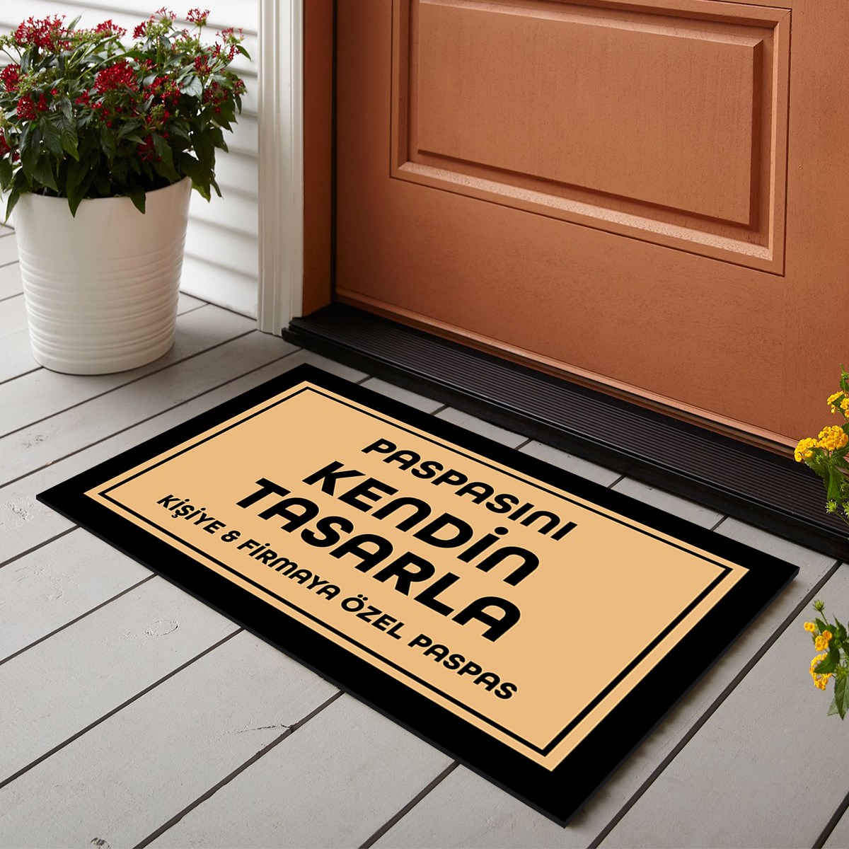 Vagonik Kişiye Ve Firmaya Özel Tasarım Dijital Baskılı 50x70cm Dekoratif Çok Amaçlı Iç Ve Dış Kapı Paspası