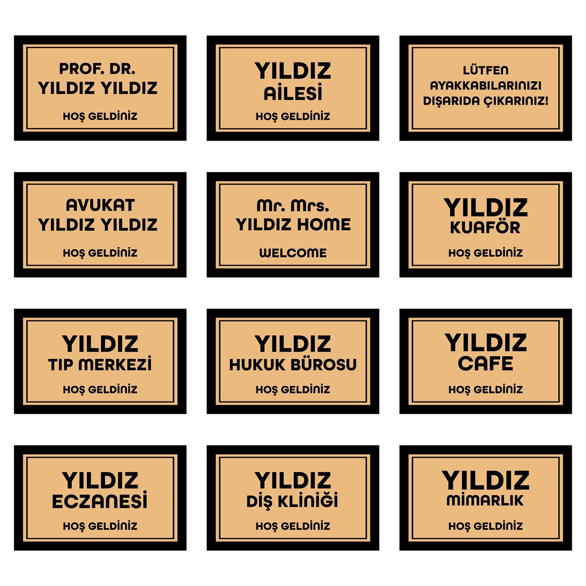 Vagonik Kişiye Ve Firmaya Özel Tasarım Dijital Baskılı 50x70cm Dekoratif Çok Amaçlı Iç Ve Dış Kapı Paspası