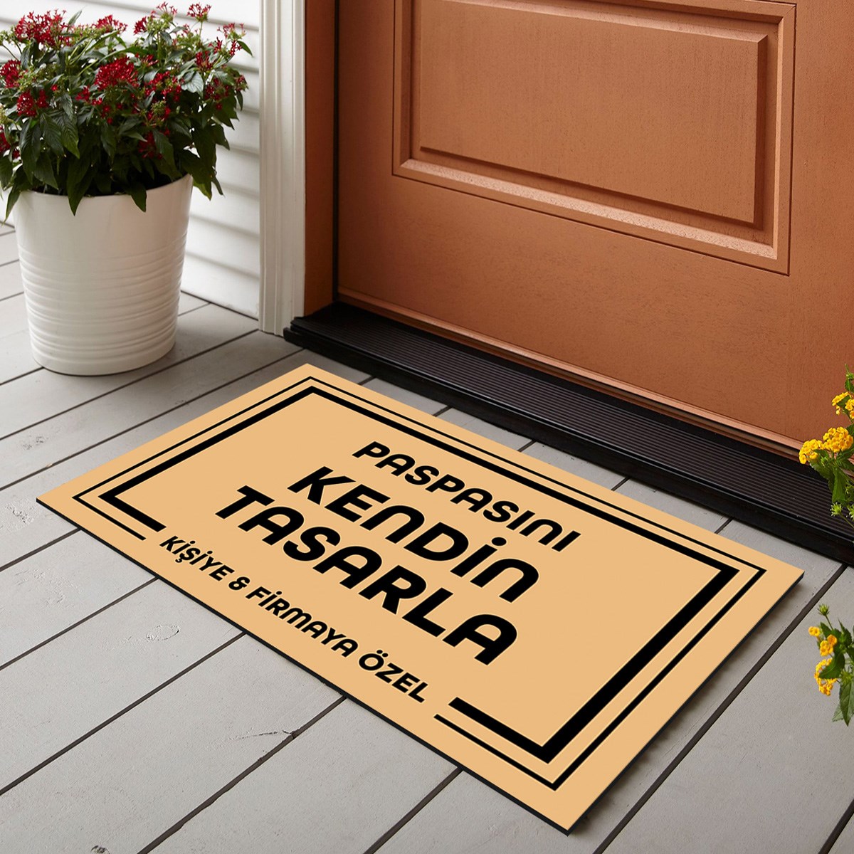 Vagonik Kişiye Ve Firmaya Özel Tasarım Dijital Baskılı 50x70cm Dekoratif Çok Amaçlı Iç Ve Dış Kapı Paspası