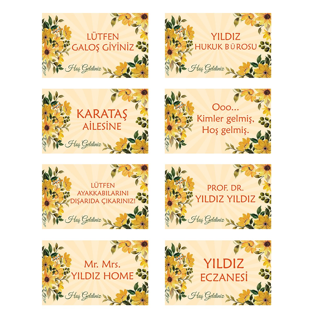 Vagonik Kişiye Ve Firmaya Özel Tasarım Dijital Baskılı 50x70cm Dekoratif Çok Amaçlı Iç Ve Dış Kapı Paspası