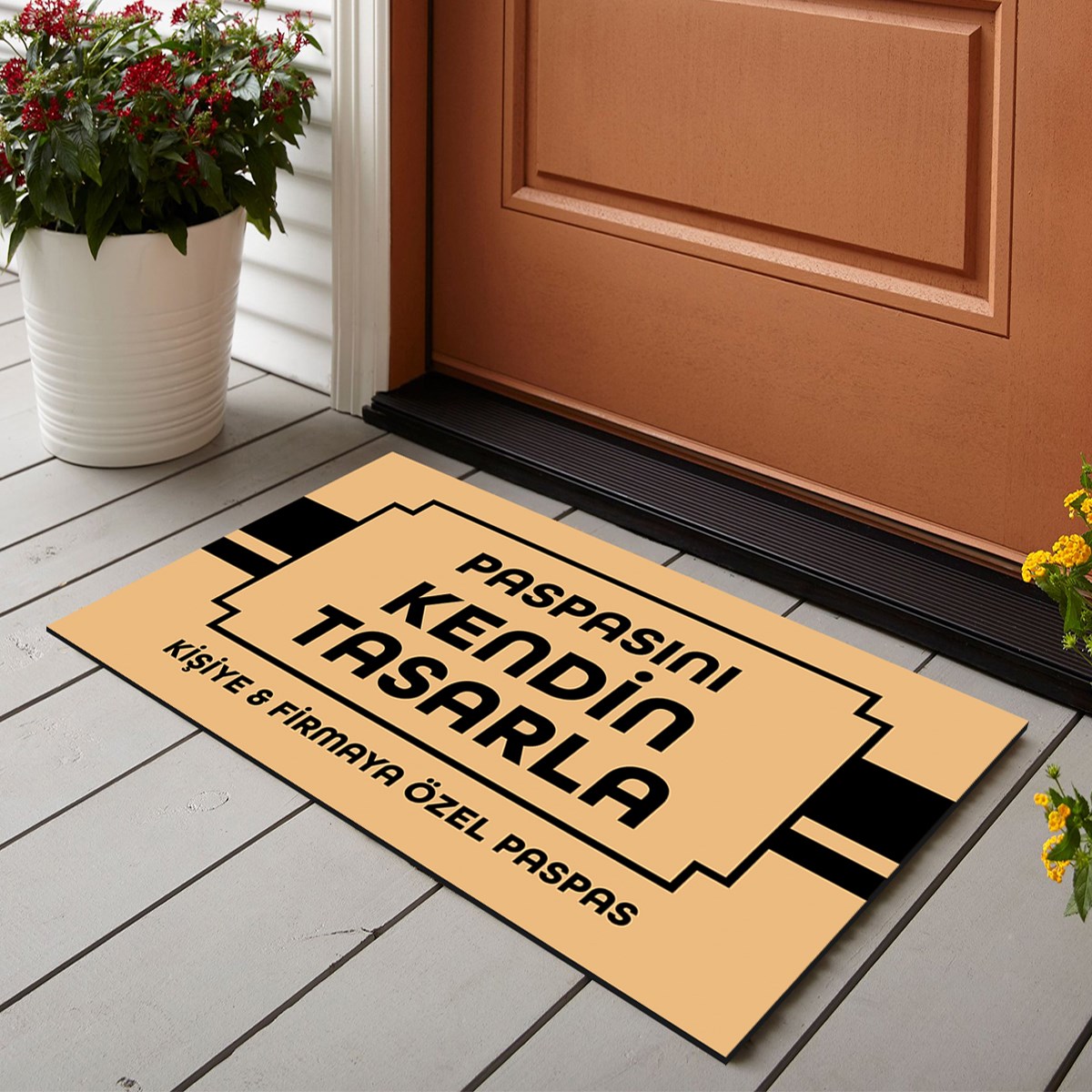 Vagonik Kişiye Ve Firmaya Özel Tasarım Dijital Baskılı 50x70cm Dekoratif Çok Amaçlı Iç Ve Dış Kapı Paspası