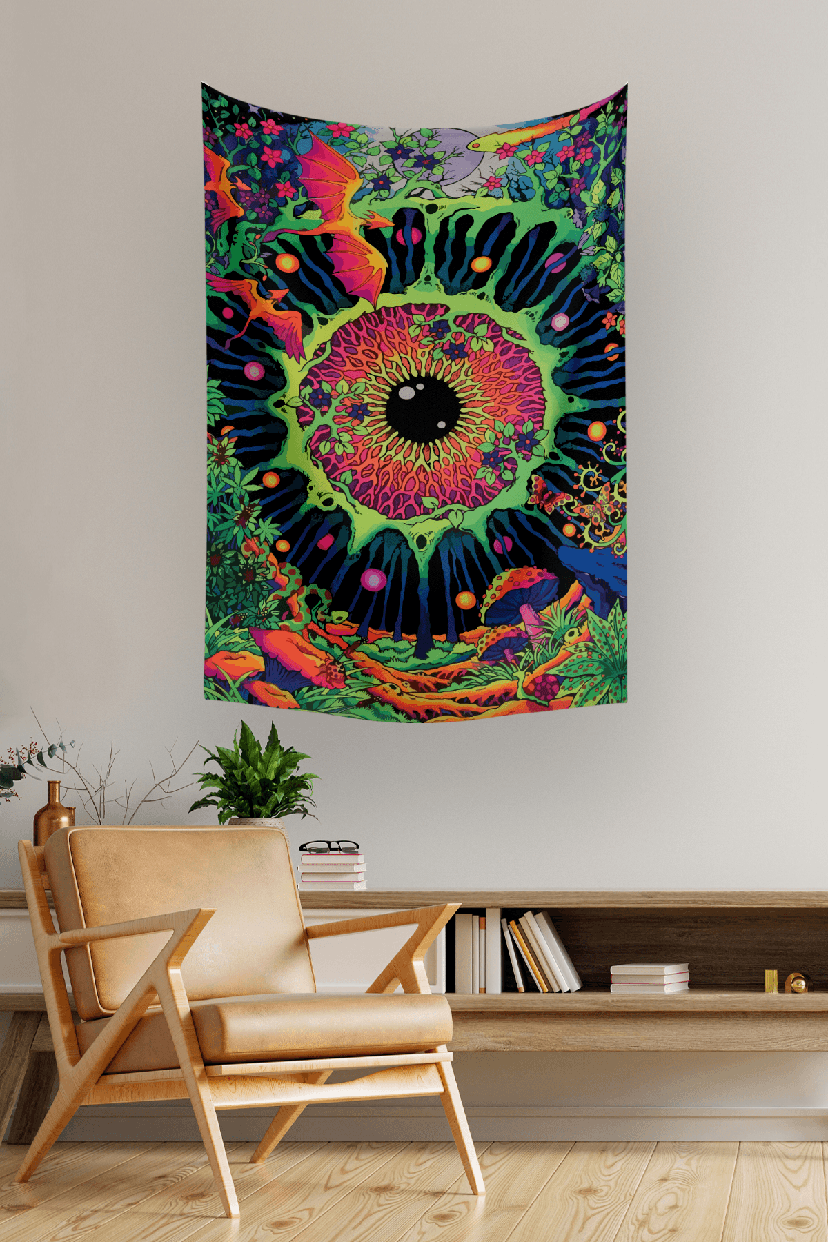 Vagonik Kozmik Göz Psychedelic Duvar Örtüsü Halısı