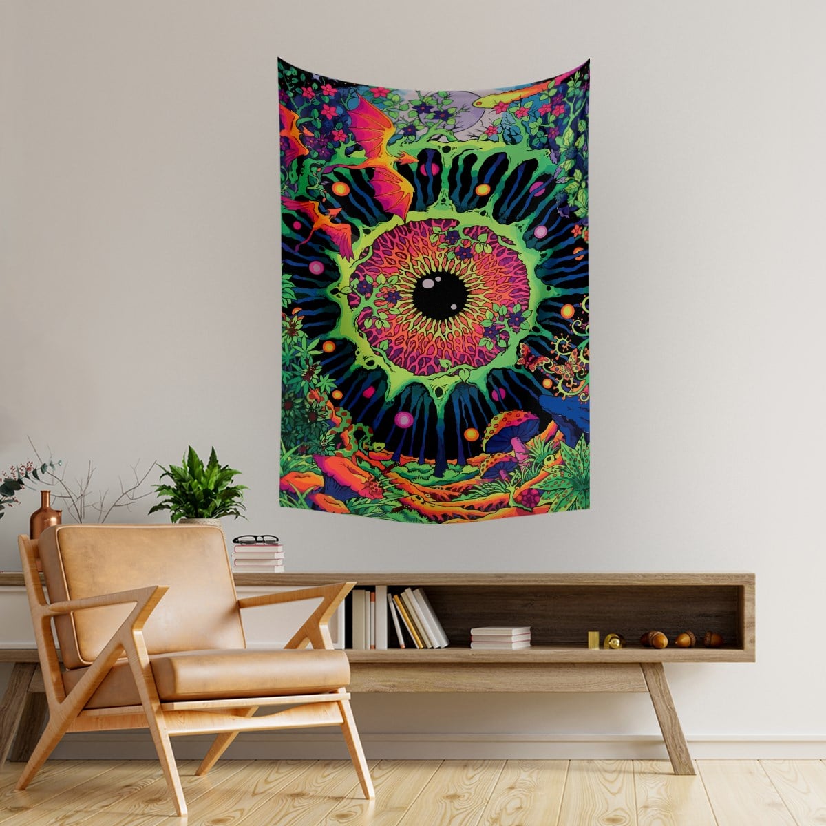 Vagonik Kozmik Göz Psychedelic Duvar Örtüsü Halısı 140 X 100 Cm-70x100 Cm