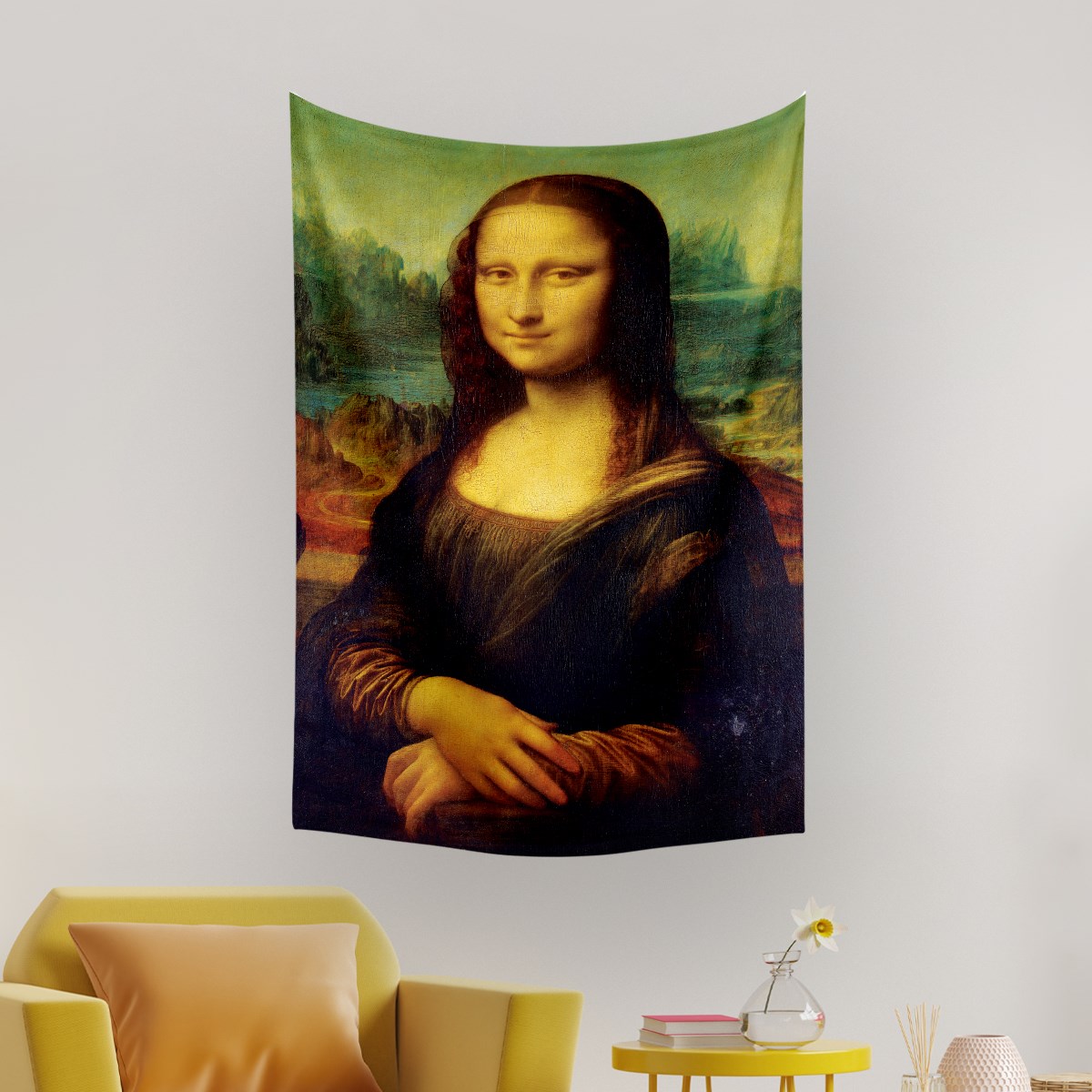 Vagonik Leonardo Da Vinci Mona Lisa Duvar Örtüsü Halısı 140x100 Cm-70x100 Cm