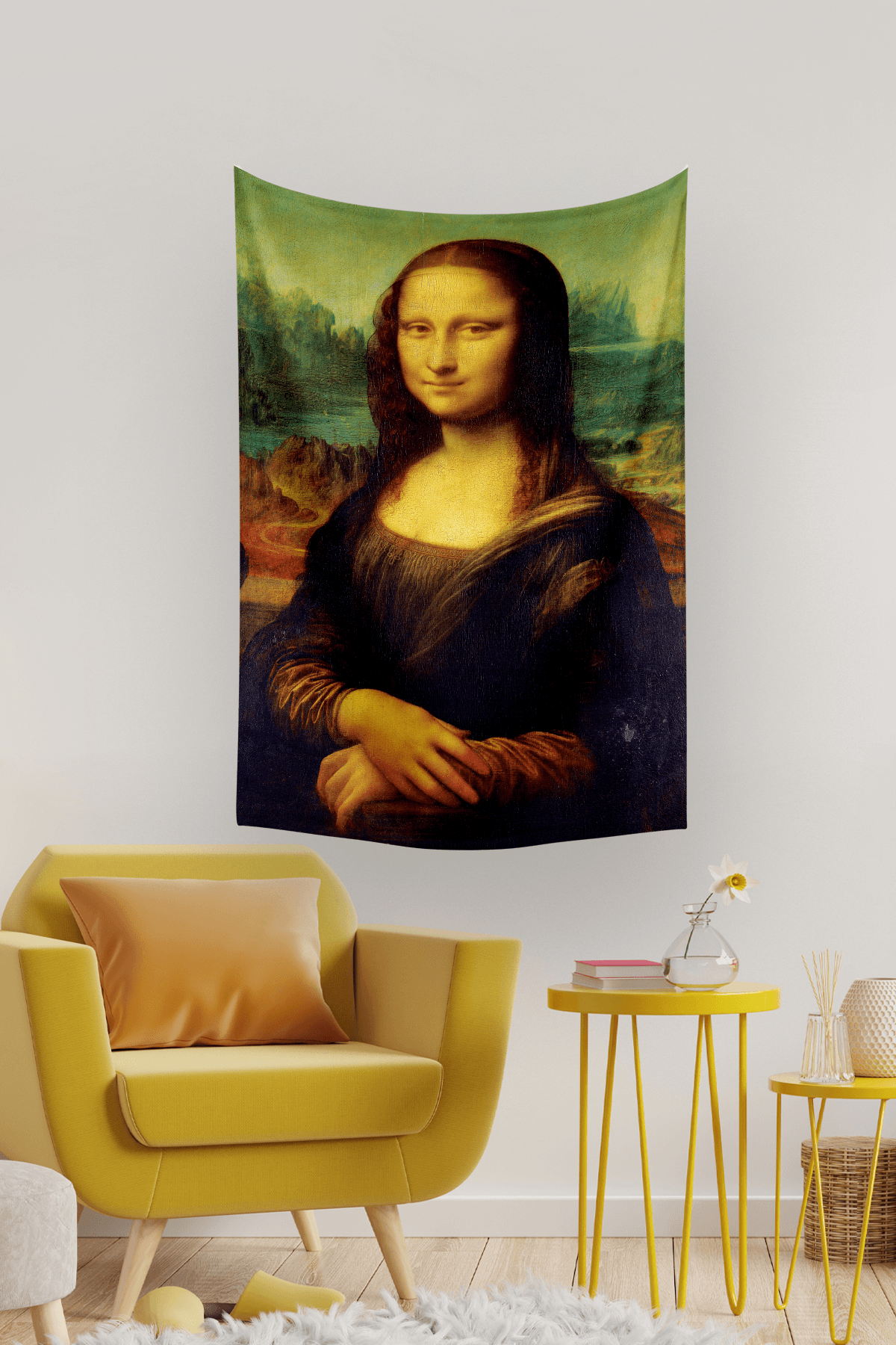 Vagonik Leonardo Da Vinci Mona Lisa Duvar Örtüsü Halısı