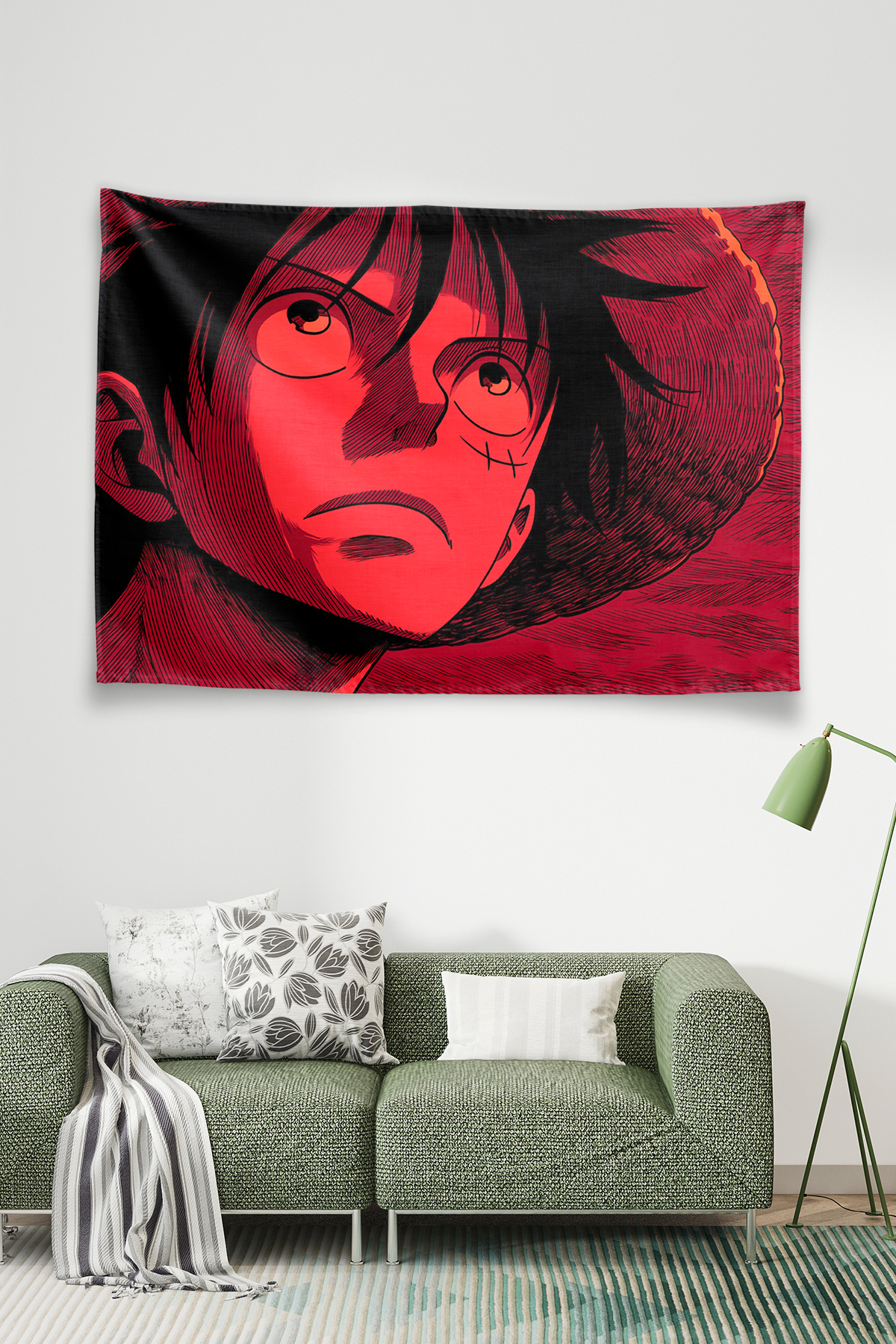 Vagonik Luffy Red Monochromatic Gaze Duvar Örtüsü Tapestry