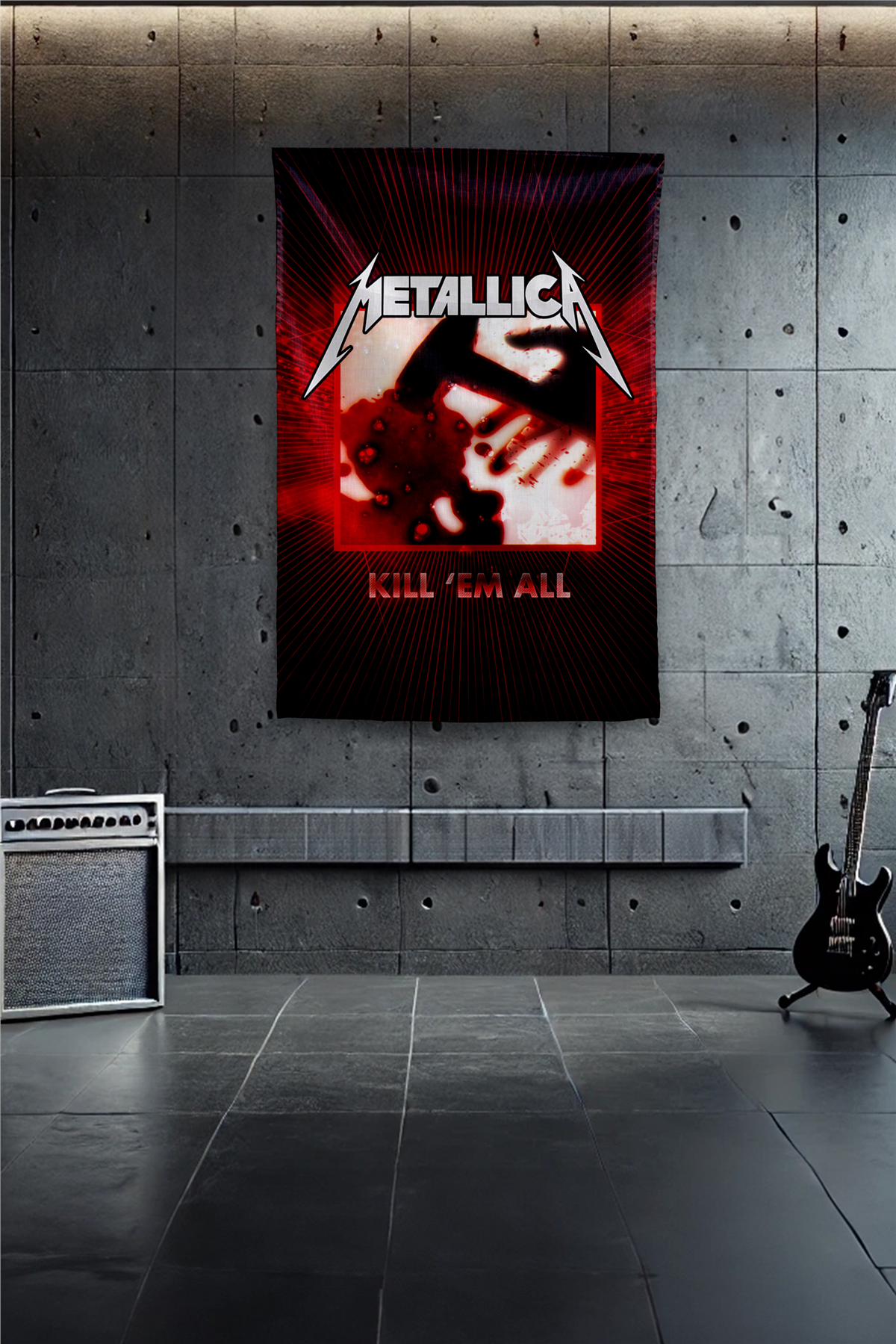 Vagonik Metallica Kill Em All Duvar Örtüsü Duvar Halısı