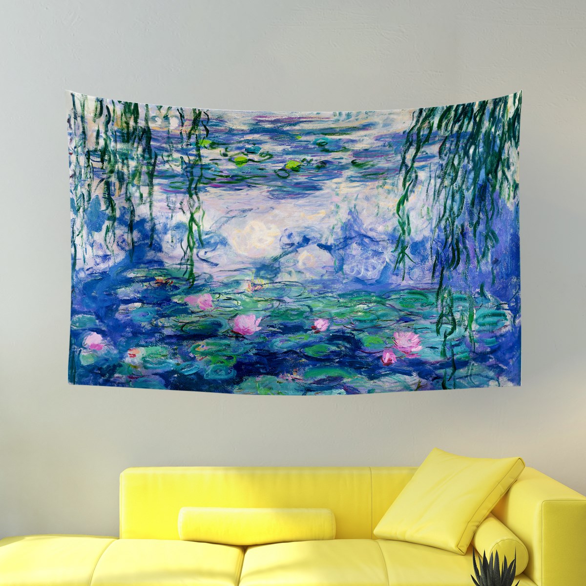 Vagonik Monet Nilüferler Duvar Örtüsü Halısı 140x100 Cm-70x100 Cm