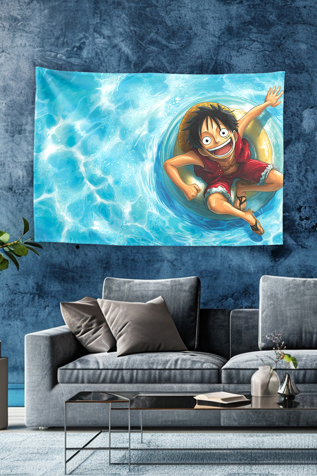 Vagonik Monkey D Luffy Floating Ring Summer Vibes Duvar Örtüsü Tapestry