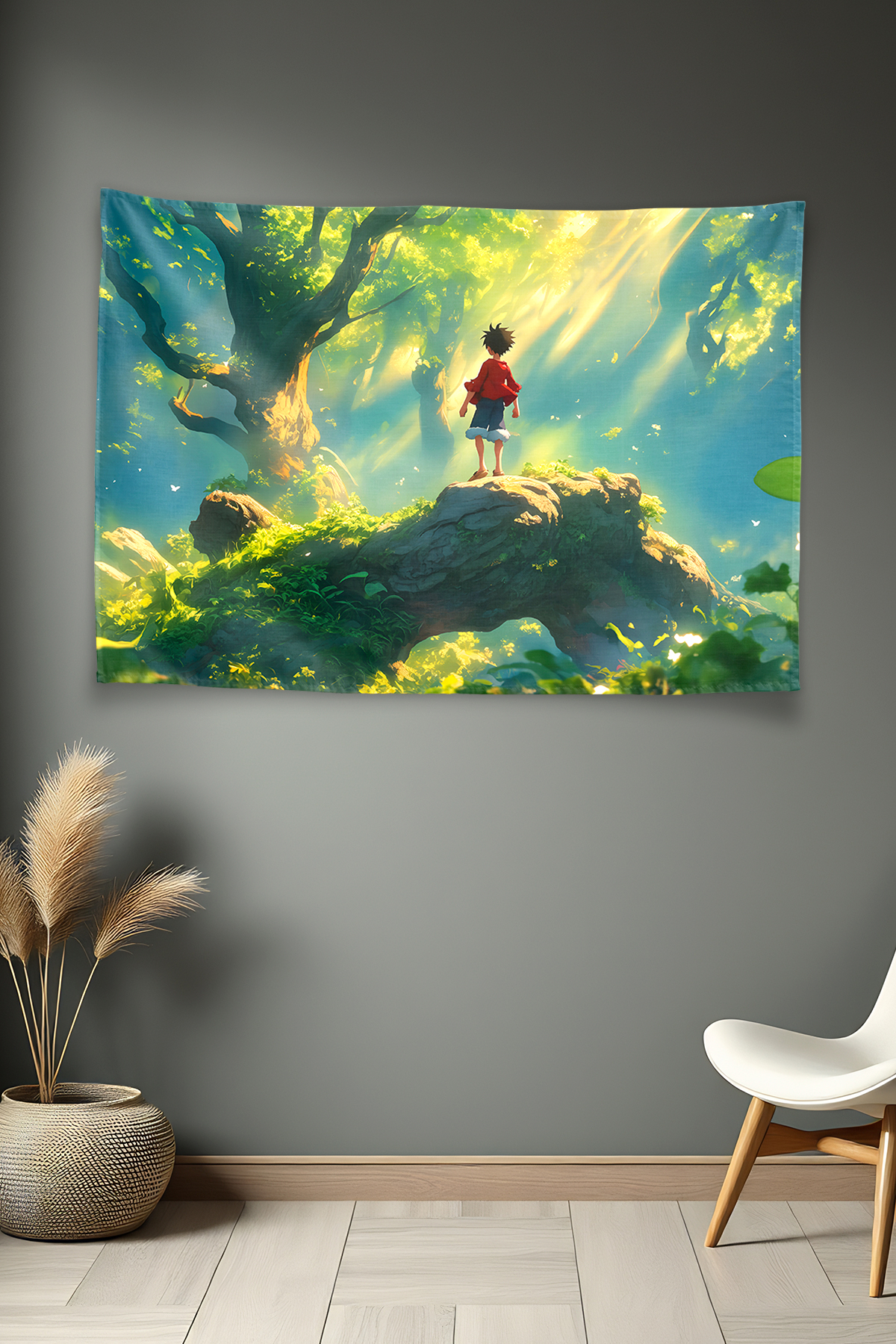 Vagonik One Piece Luffy Forest Spirit Duvar Örtüsü Tapestry