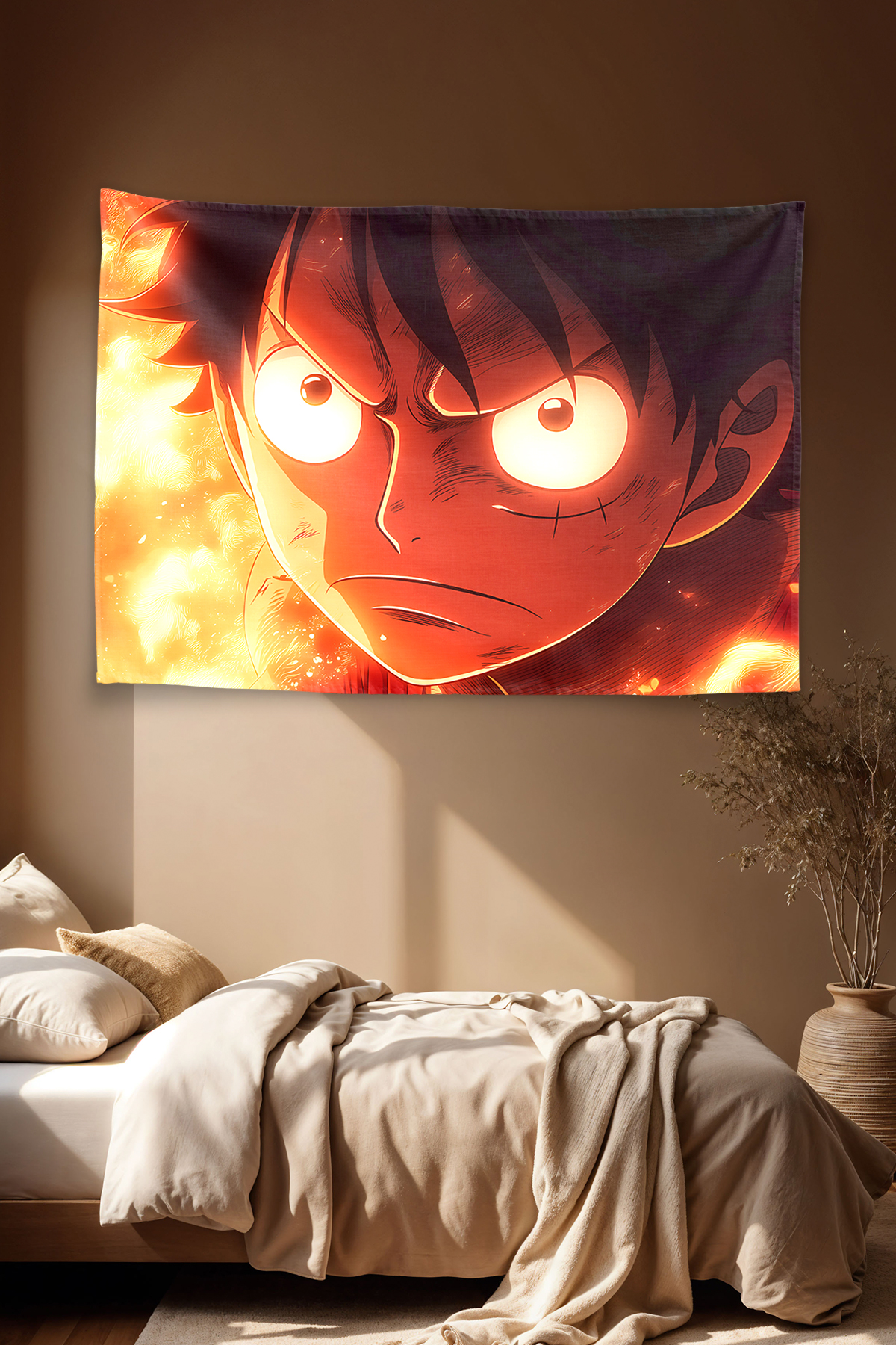 Vagonik One Piece Luffy Gear Second Flame Eyes Duvar Örtüsü Tapestry