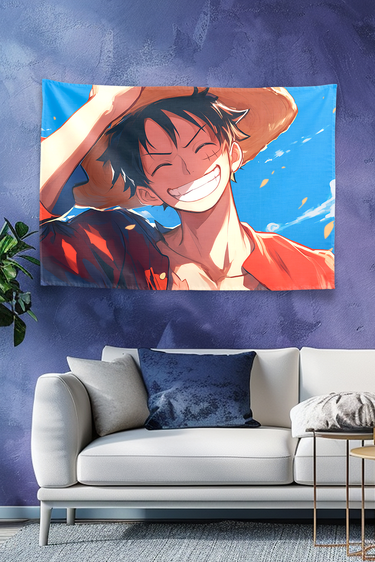 Vagonik One Piece Luffy Gomu Gomu Power Duvar Örtüsü Tapestry