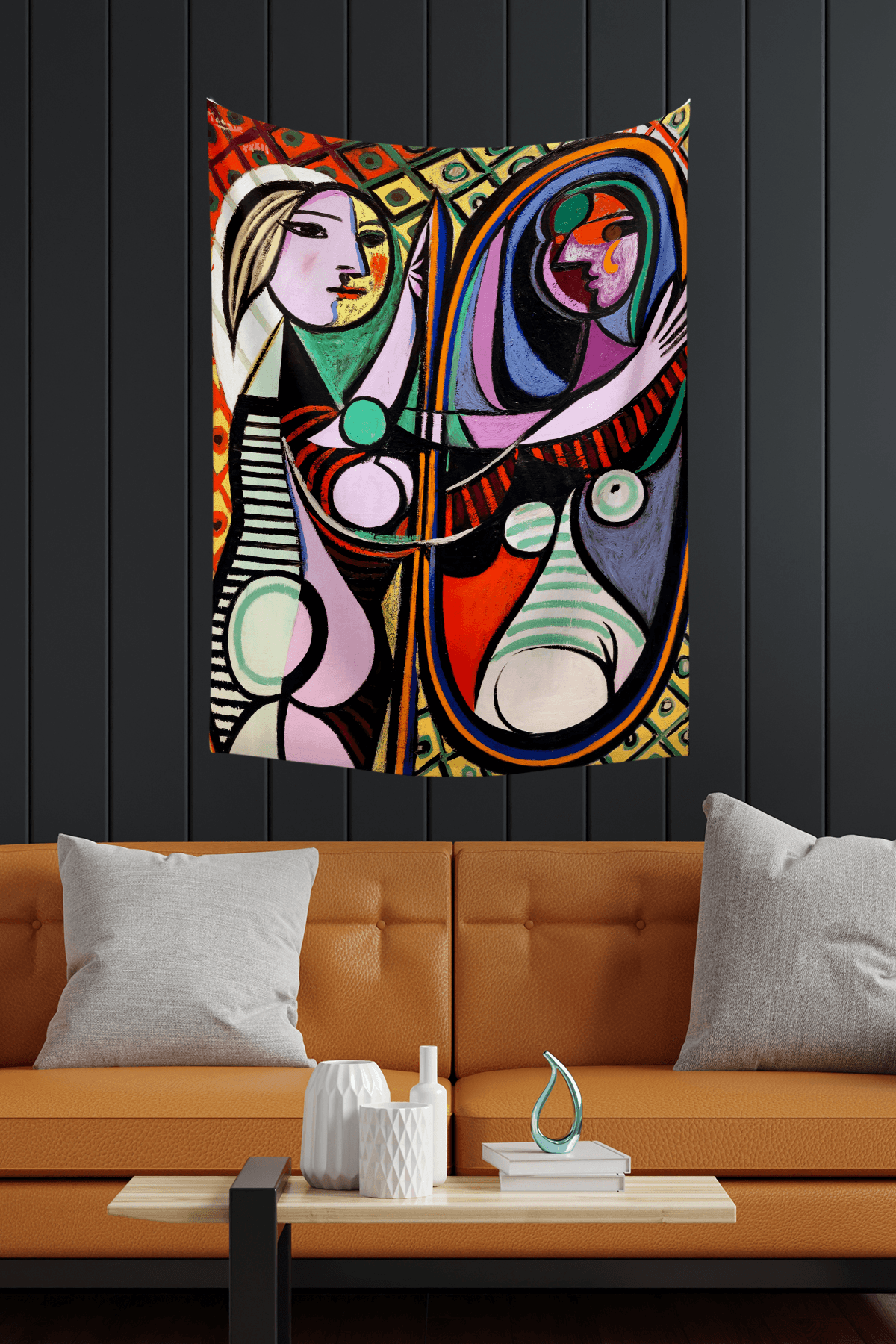 Vagonik Pablo Picasso Ayna Karşısındaki Kız Duvar Örtüsü Halısı