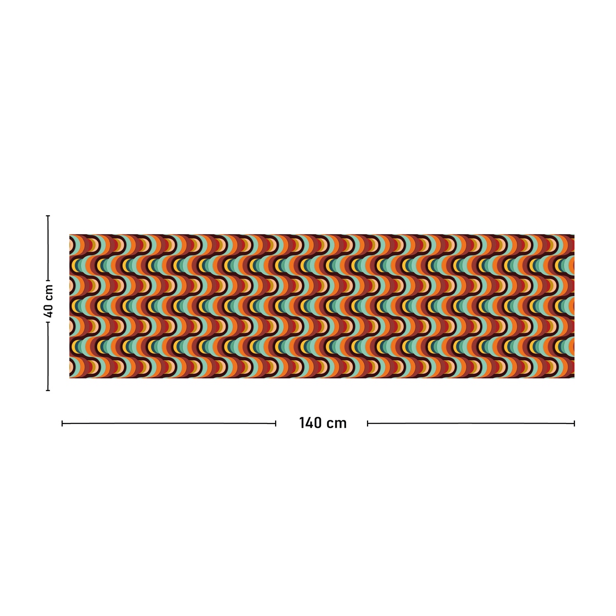 Vagonik Retro Desenli Dijital Baskılı Runner 140x40 cm