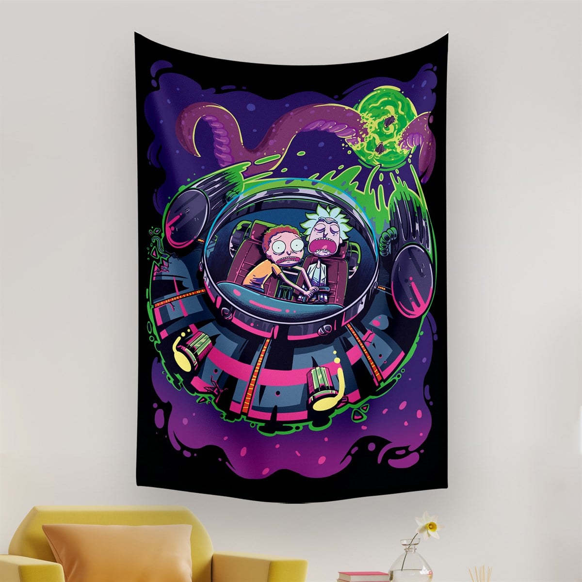 Vagonik Rick And Morty Duvar Örtüsü Halısı 140 X 100 Cm-70x100 Cm