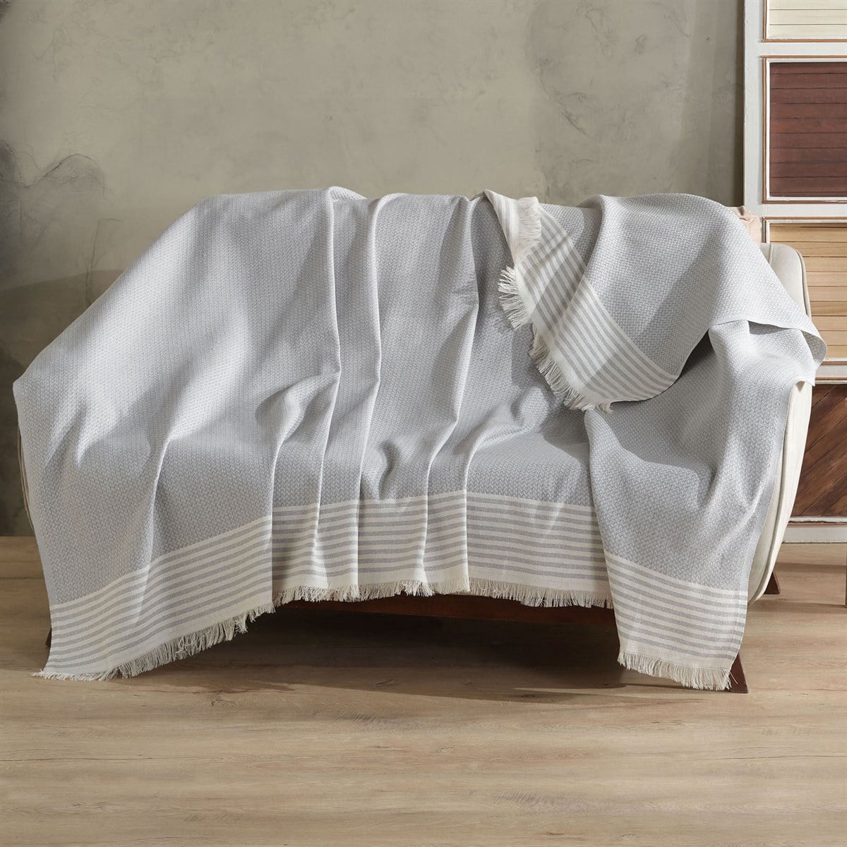 Vagonik Royal Sık Dokuma 170x210 Koltuk Örtüsü- Gri