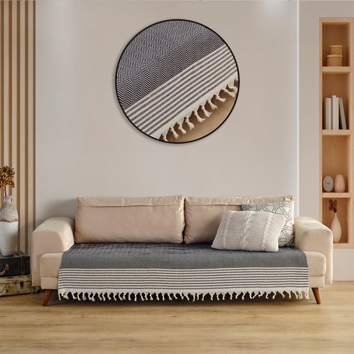 Vagonik Sofia Koltuk Örtüsü 115x200 cm Siyah