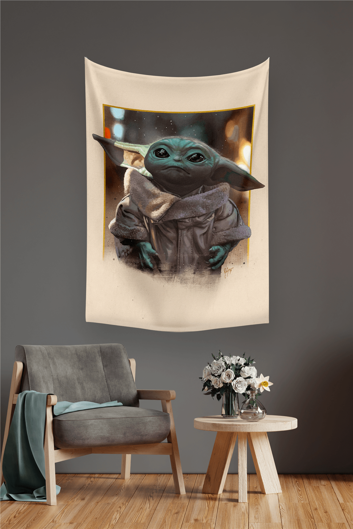 Vagonik Star Wars Yoda Duvar Örtüsü Halısı
