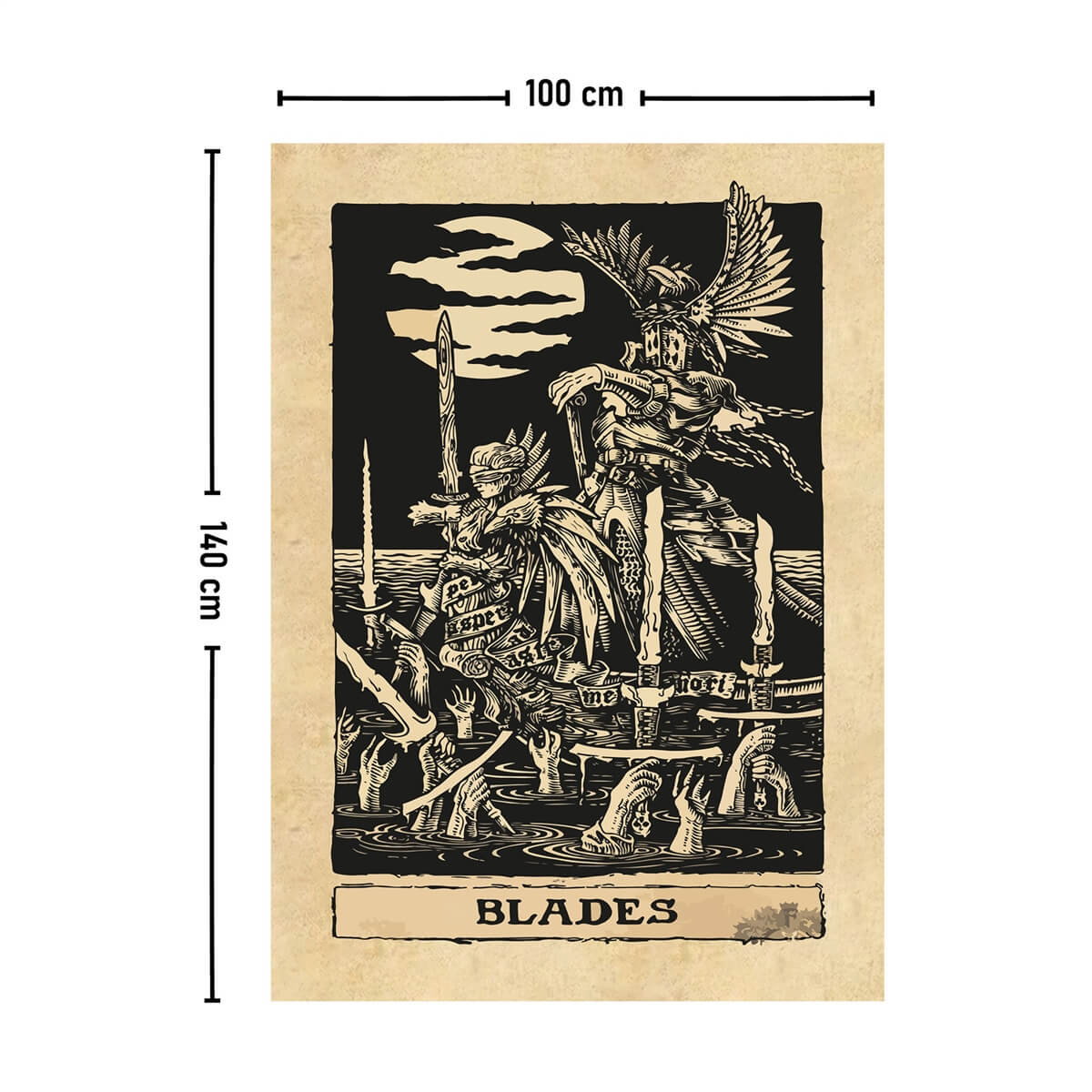 Vagonik Tarot Kartı Blades Duvar Örtüsü Halısı 140x100 Cm-70x100 Cm