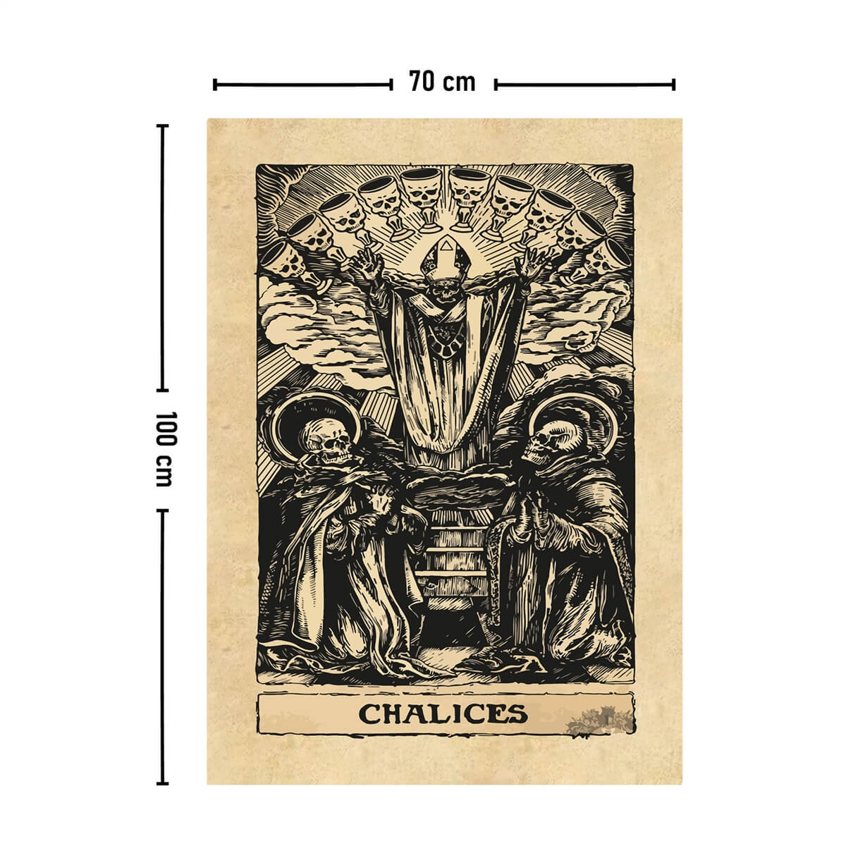 Vagonik Tarot Kartı Chalices Duvar Örtüsü Halısı 140x100 Cm-70x100 Cm