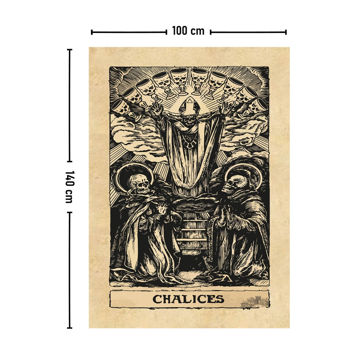 Vagonik Tarot Kartı Chalices Duvar Örtüsü Halısı 140x100 Cm-70x100 Cm