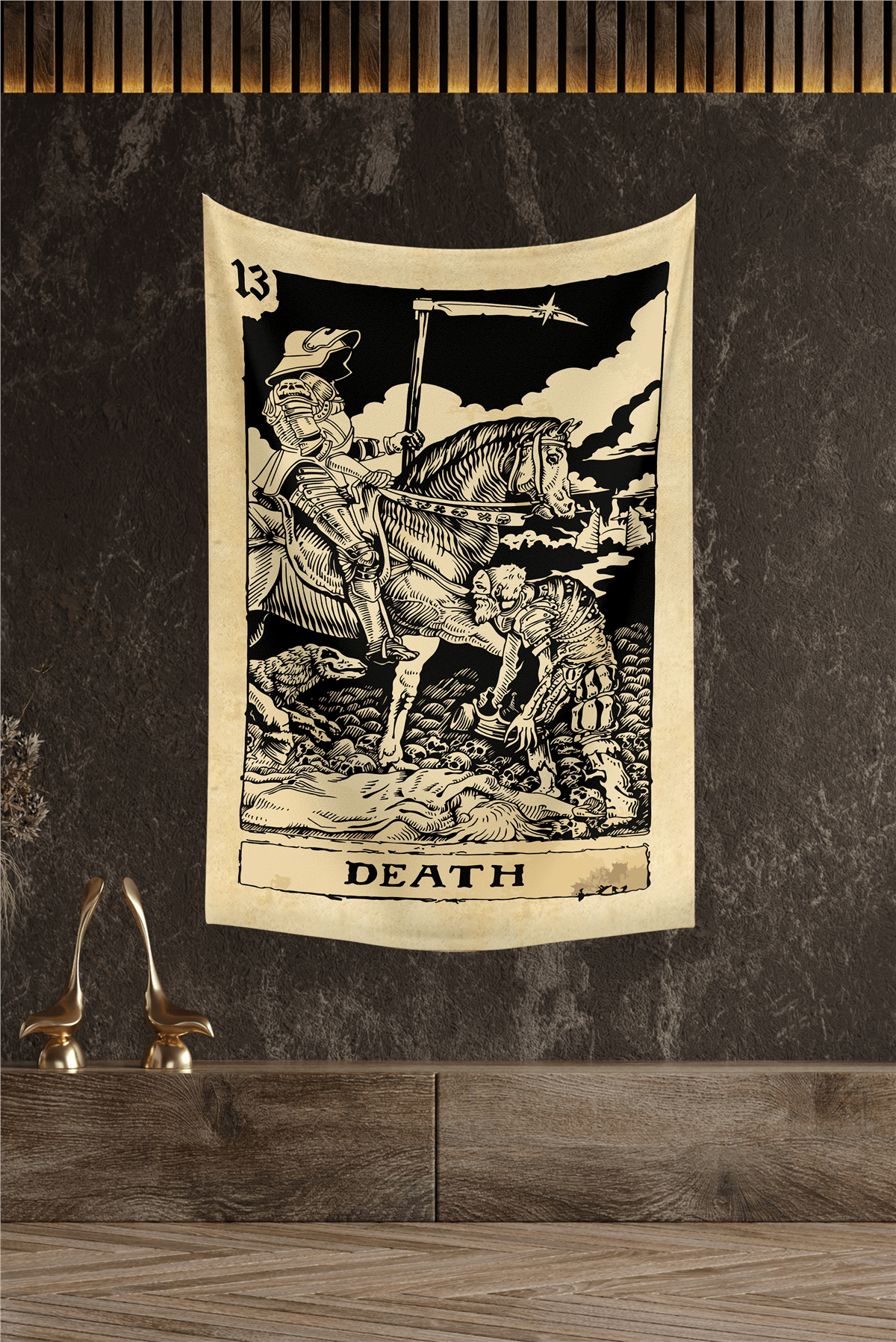 Vagonik Tarot Kartı Death Duvar Örtüsü Halısı