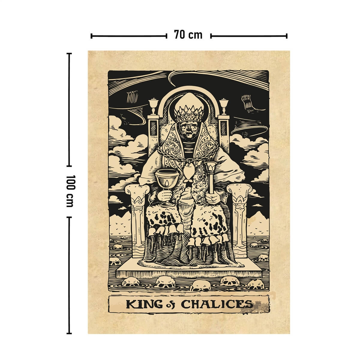 Vagonik Tarot Kartı King of Chalices Duvar Örtüsü Halısı 140x100 Cm-70x100 Cm