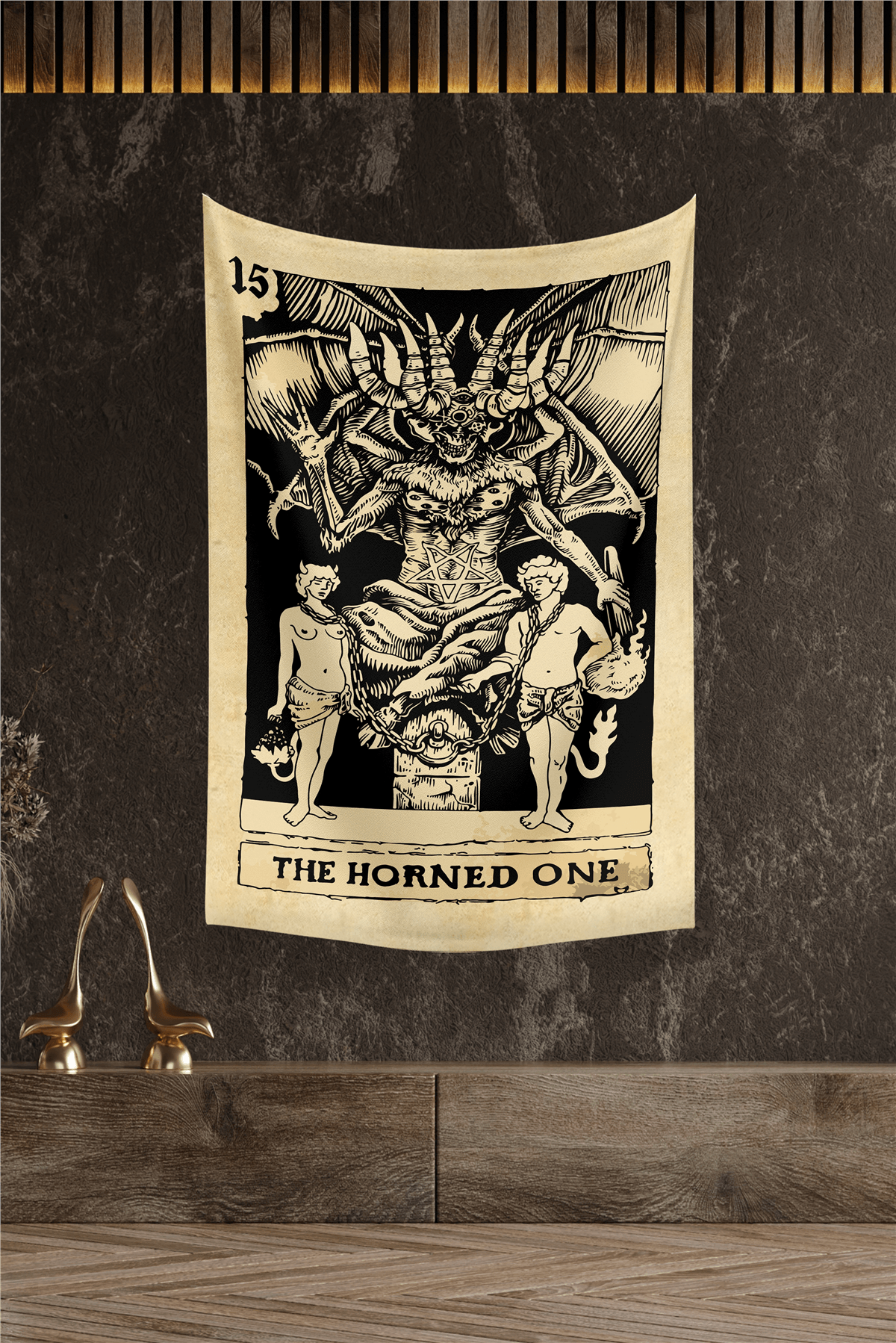 Vagonik Tarot Kartı The Horned One Duvar Örtüsü Halısı