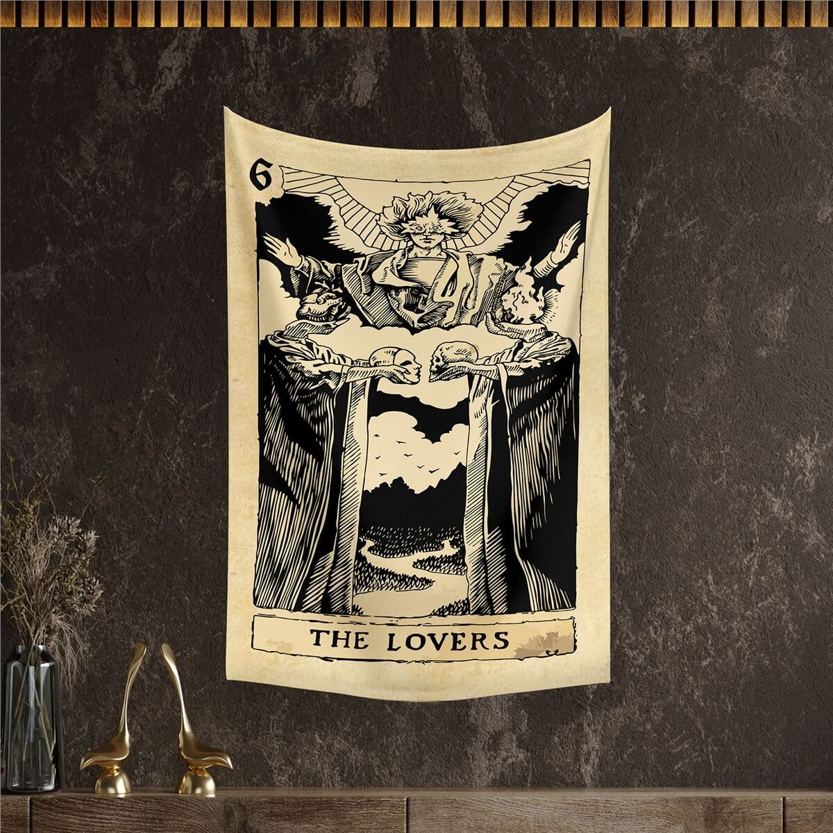 Vagonik Tarot Kartı The Lovers Duvar Örtüsü Halısı 140x100 Cm-70x100 Cm