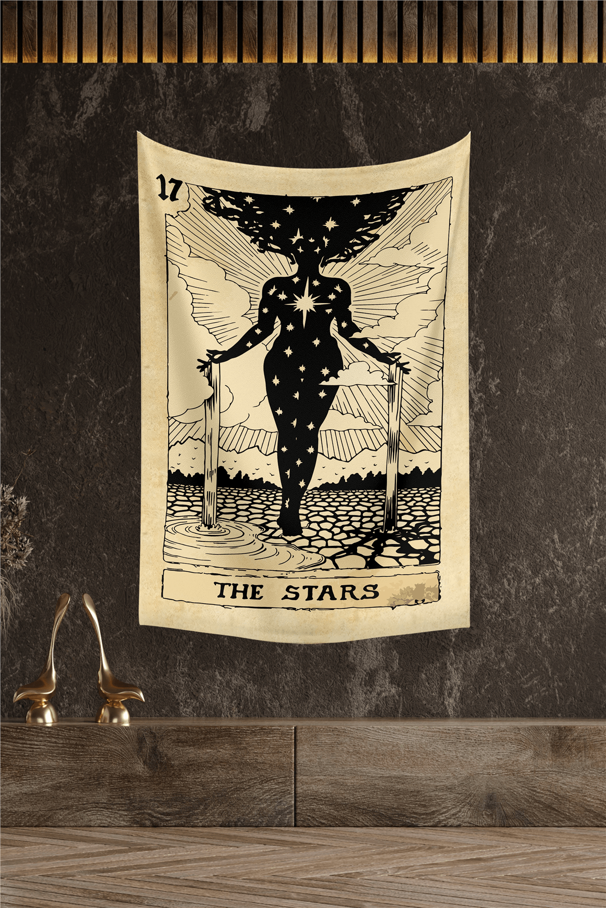 Vagonik Tarot Kartı The Stars Duvar Örtüsü Halısı