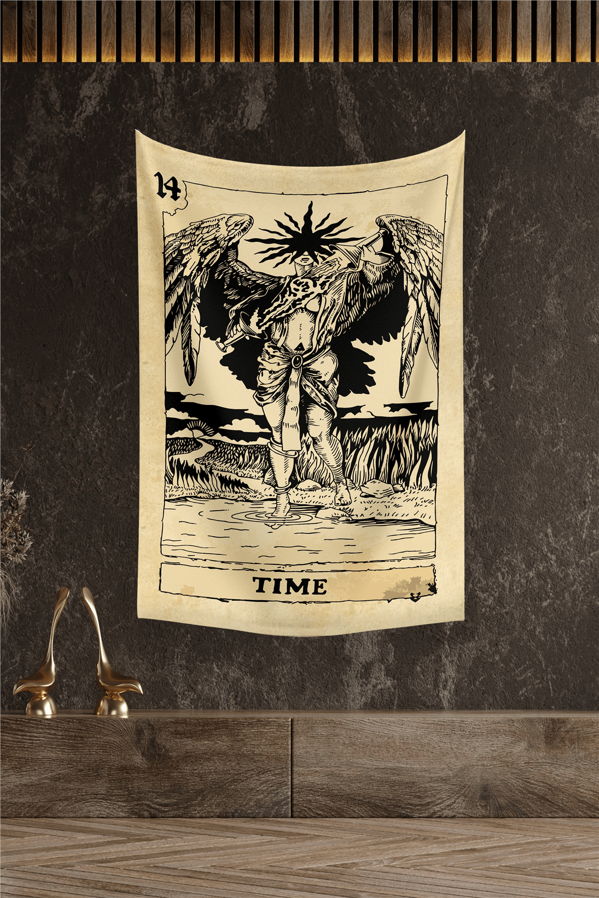 Vagonik Tarot Kartı Time Duvar Örtüsü Halısı