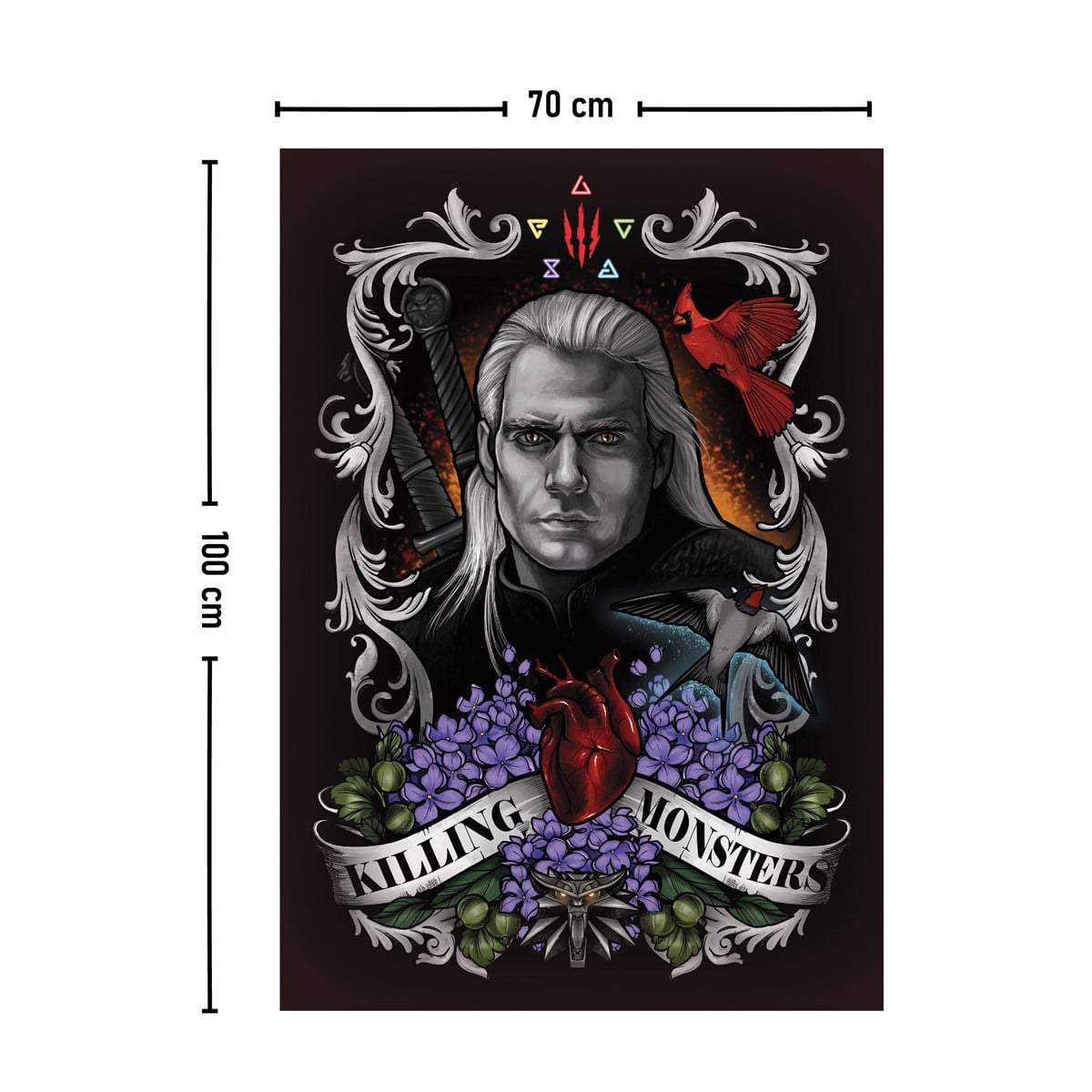Vagonik The Witcher Duvar Örtüsü Halısı 140 X 100 Cm-70x100 Cm