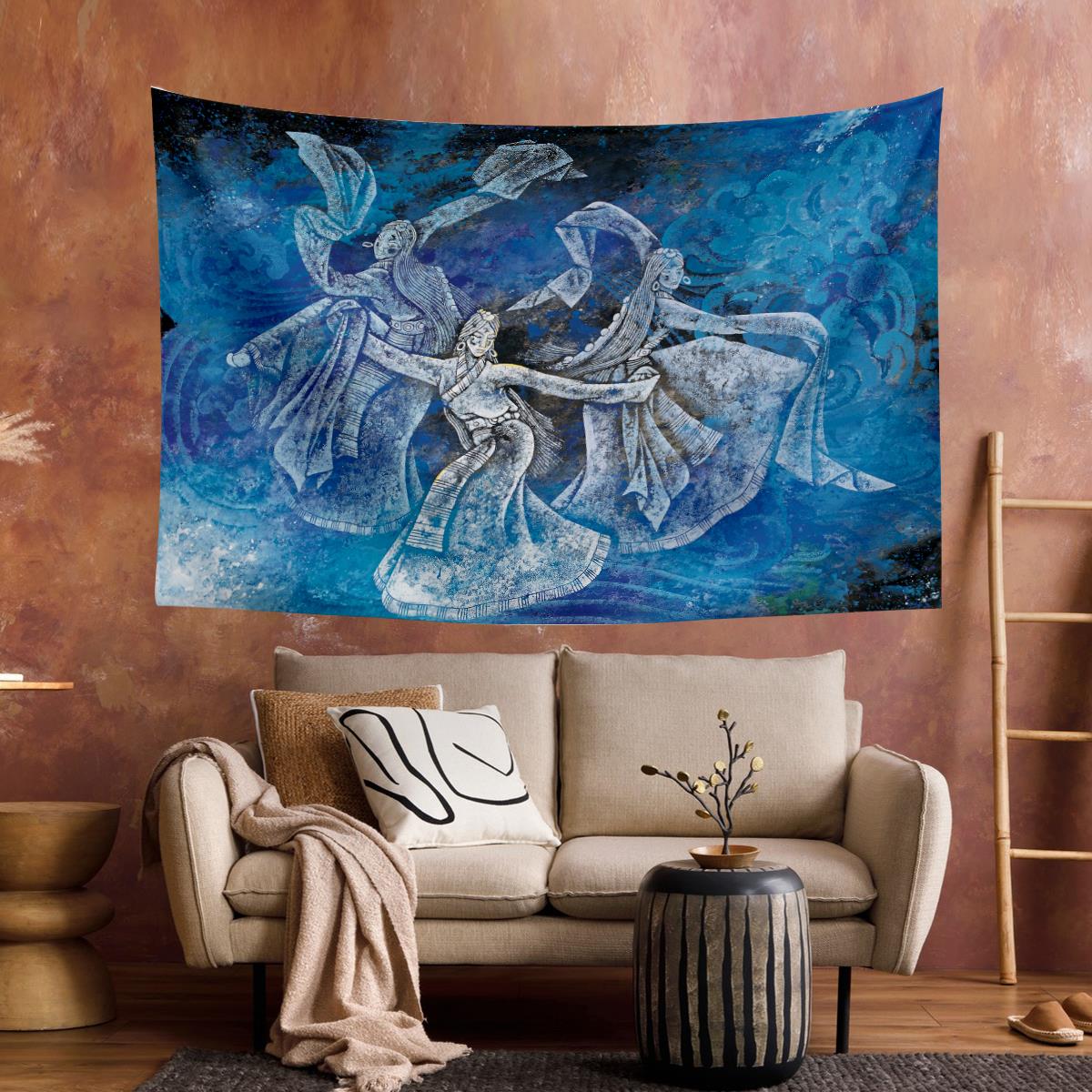 Vagonik Tibet Etnik Desen Budist Thangka Ve Mandala Bohem Duvar Örtüsü Halısı 140x100 Cm-70x100 Cm