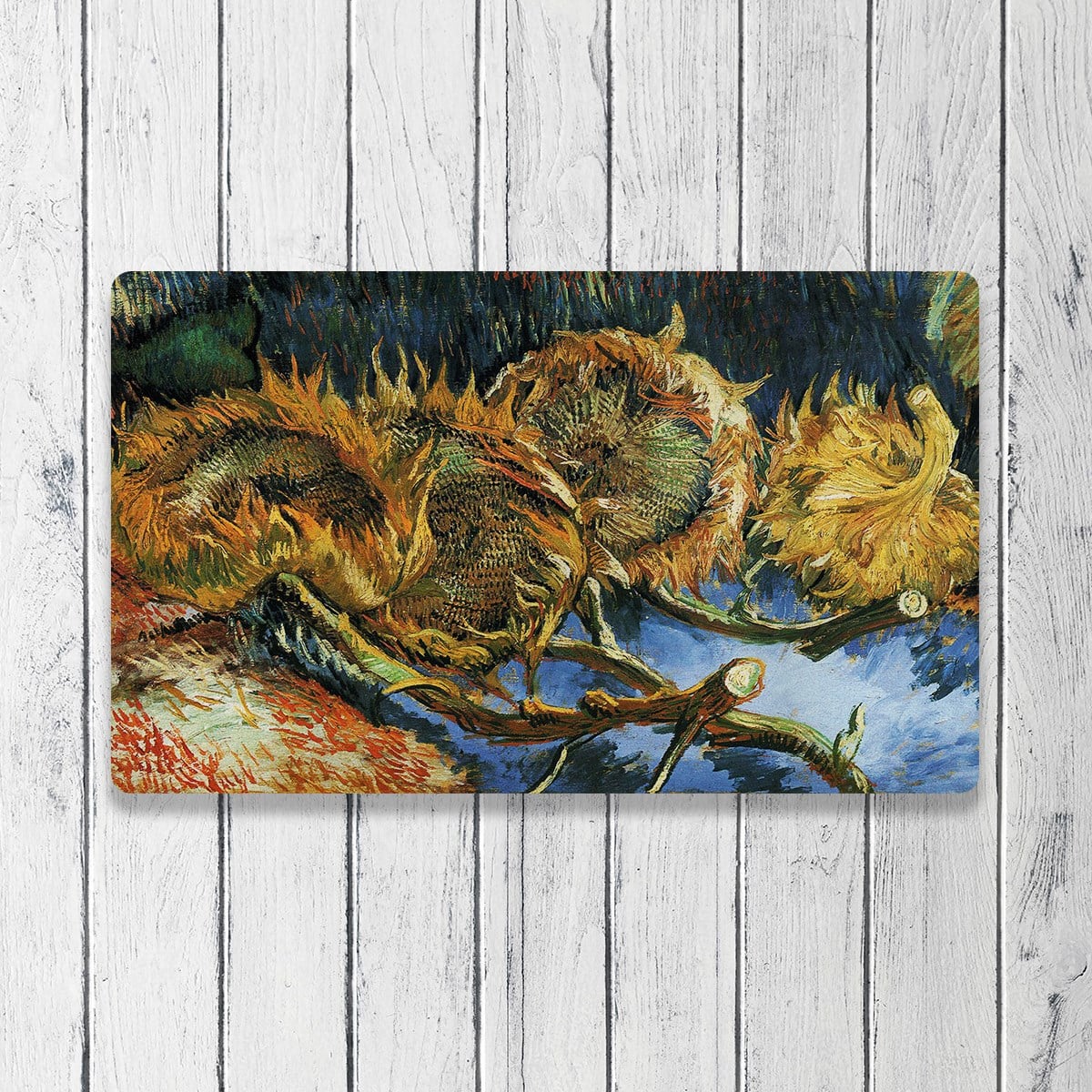 Vagonik Van Gogh Ayçiçekleri Dijital Baskılı 50x70cm Dekoratif Çok Amaçlı Iç Ve Dış Kapı Paspası
